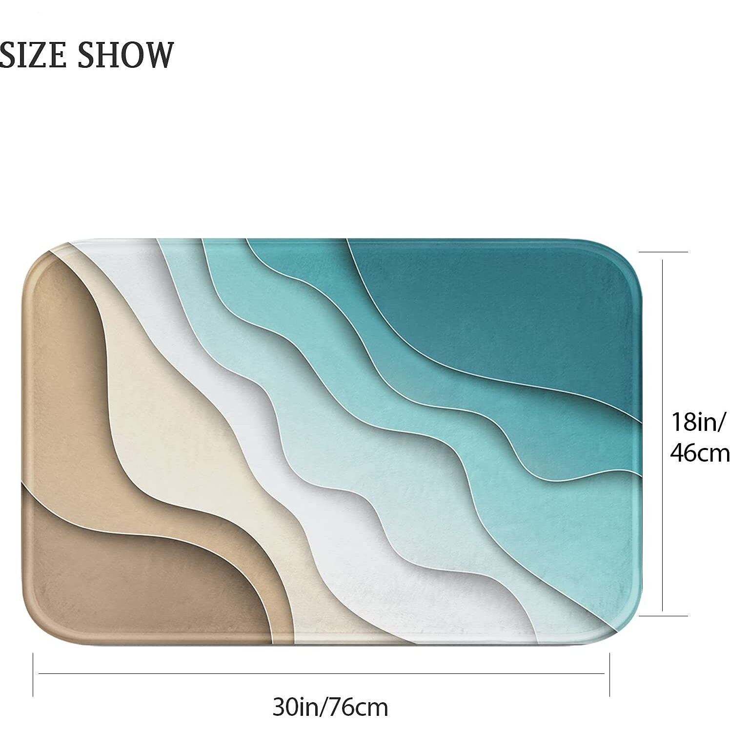 Britimes Bath Mat For Bathroom, Bathroom Mats Rugs No Silp, Abstract Beach Washable Cover Floor Rug Carpets Floor Mat Bathroom Decorations 18X30 Inches For Kitchen Bedroom Indoor