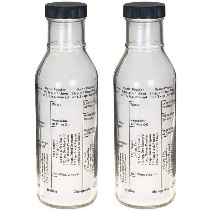 Kolder Salad Dressing Mixer Bottle With 8 Classic Recipes, Set Of 2, 13-Ounce, Made In The Usa