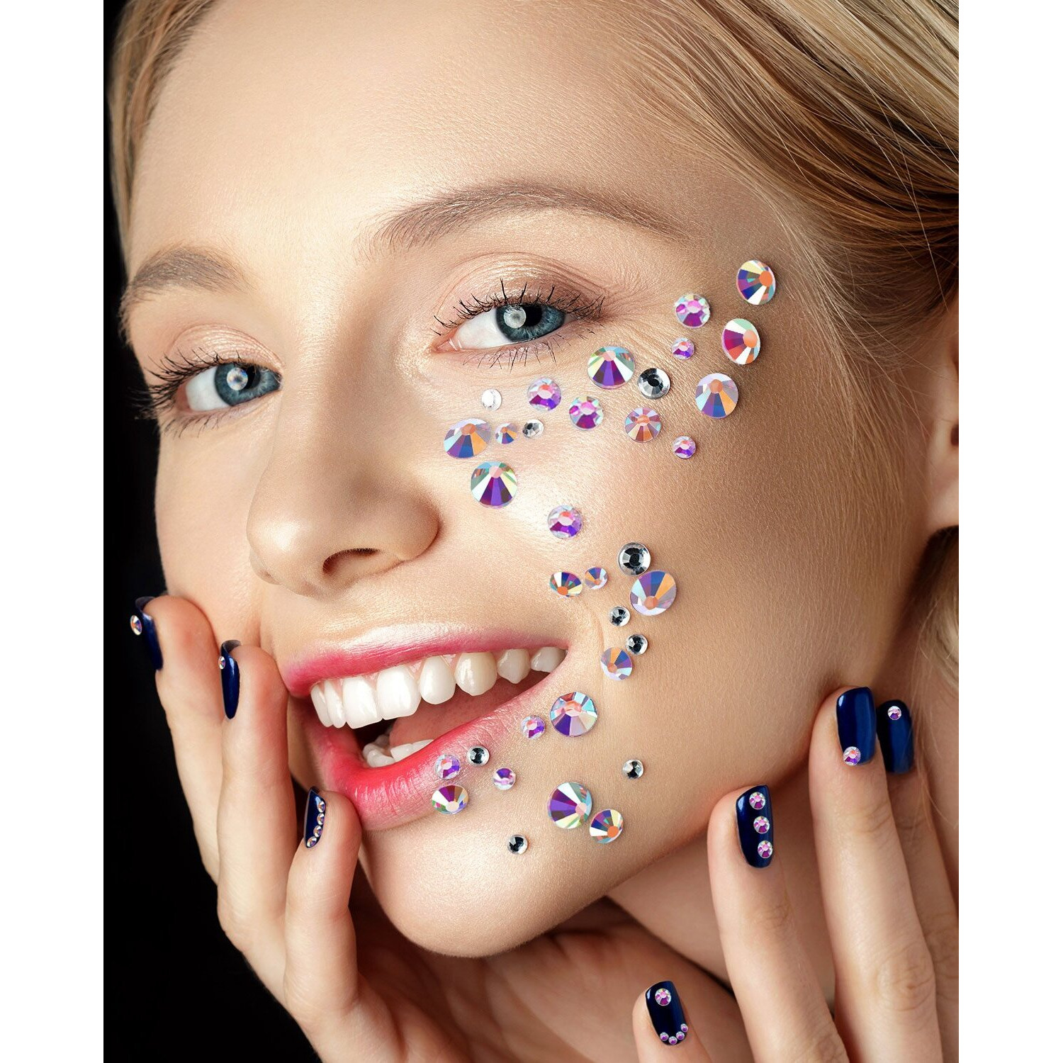 Ss20 Ab Crystal Diamond Rhinestones Flat Back Round Rhinestones Iridescent Crystals Round Beads Flat Back Glass (2000 Pieces)