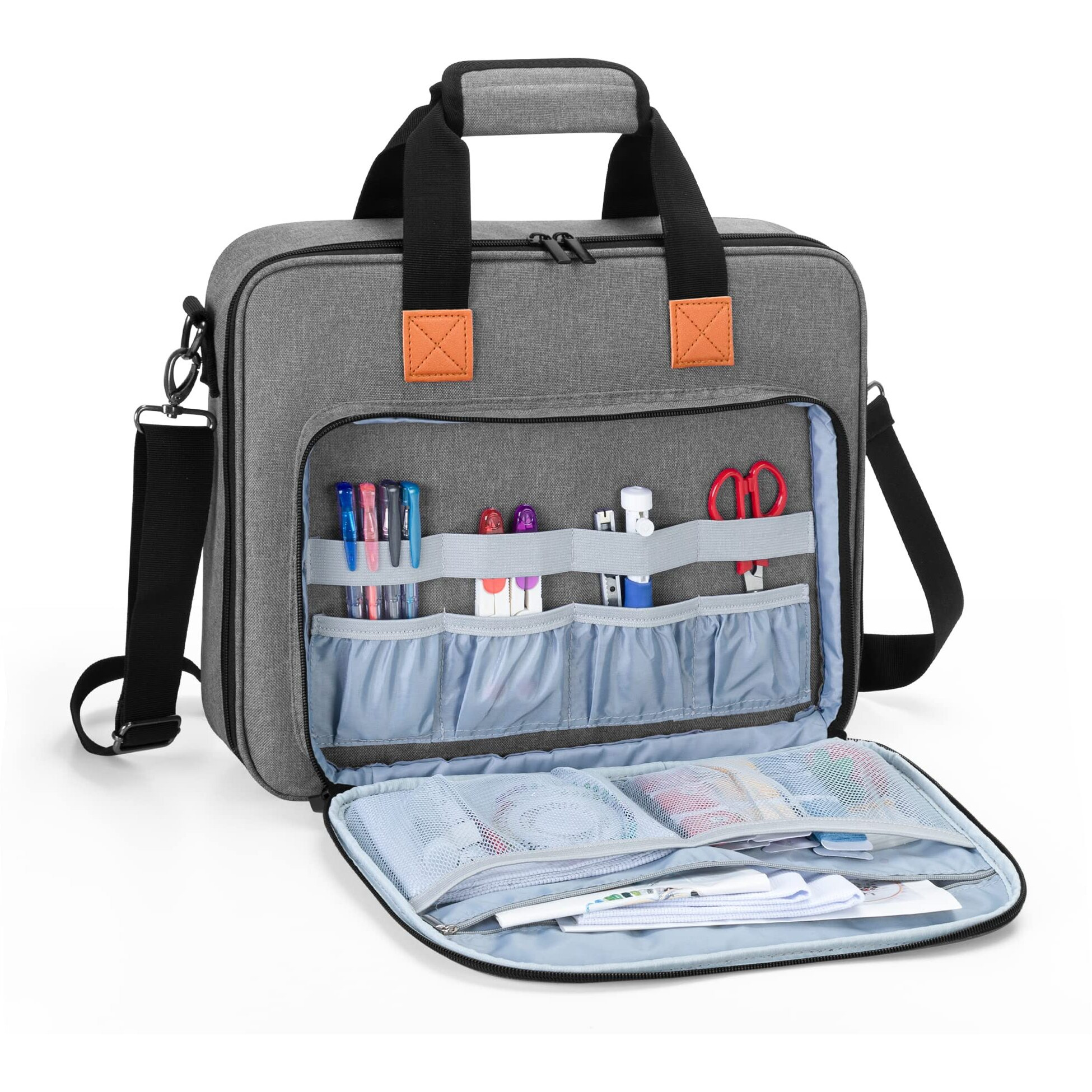 Luxja Embroidery Project Bag, Embroidery Kits Storage Bag (Bag Only), Gray