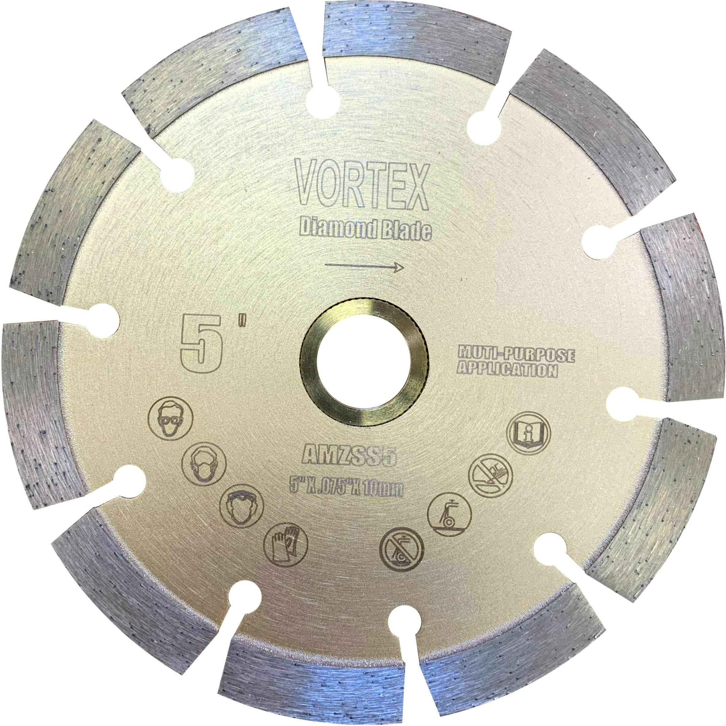 (2 Pack) Vtxmax Vss 5 Inch Dry Or Wet Cutting General Purpose Power Saw Segmented Diamond Blades For Concrete Stone Brick Masonry (5"" - 2 Pcs)