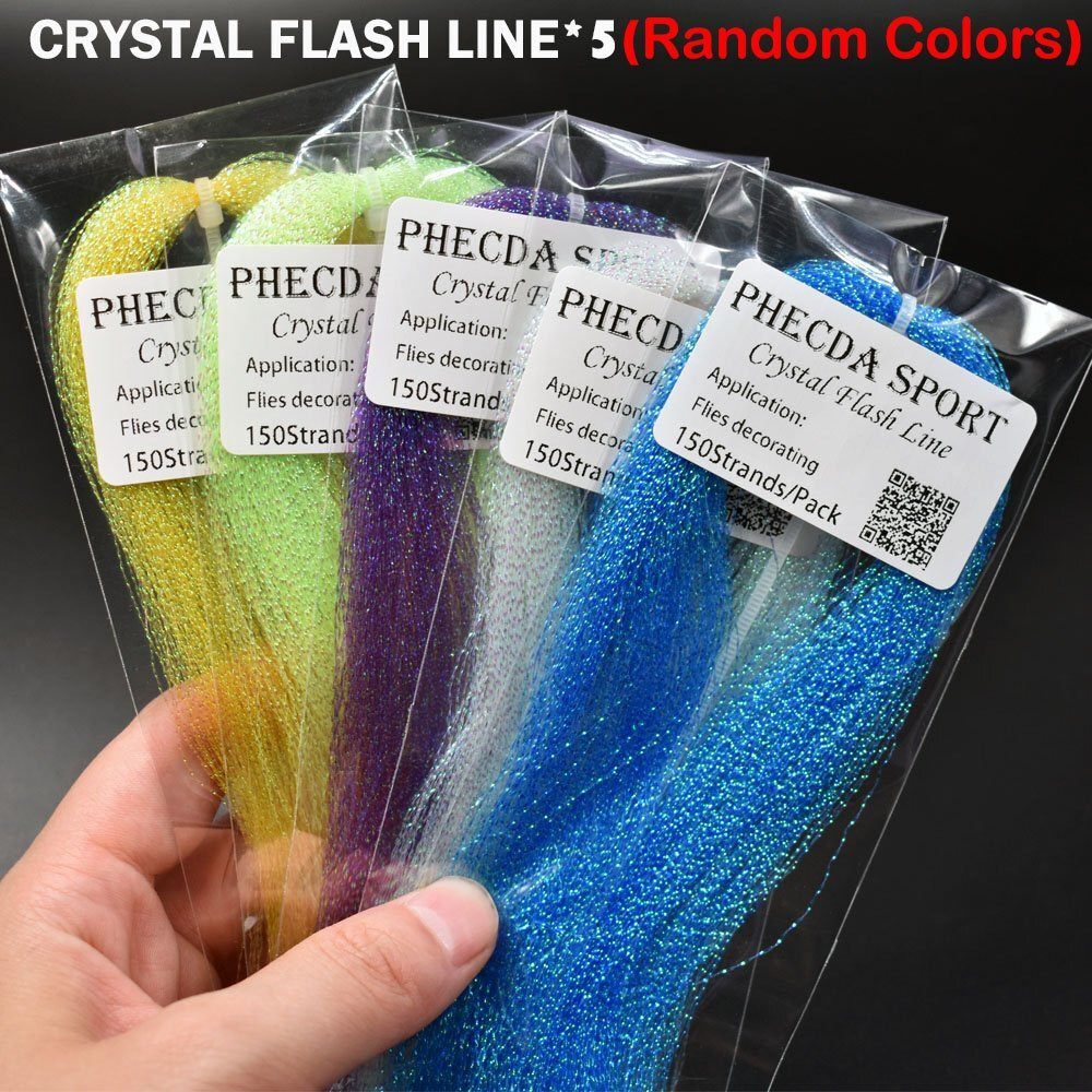 Phecda Profly Feathers Fur Thread Crystal Flash Line Hooks Fly Tying Materials Starter Kits (Fly Tying Materials Set)
