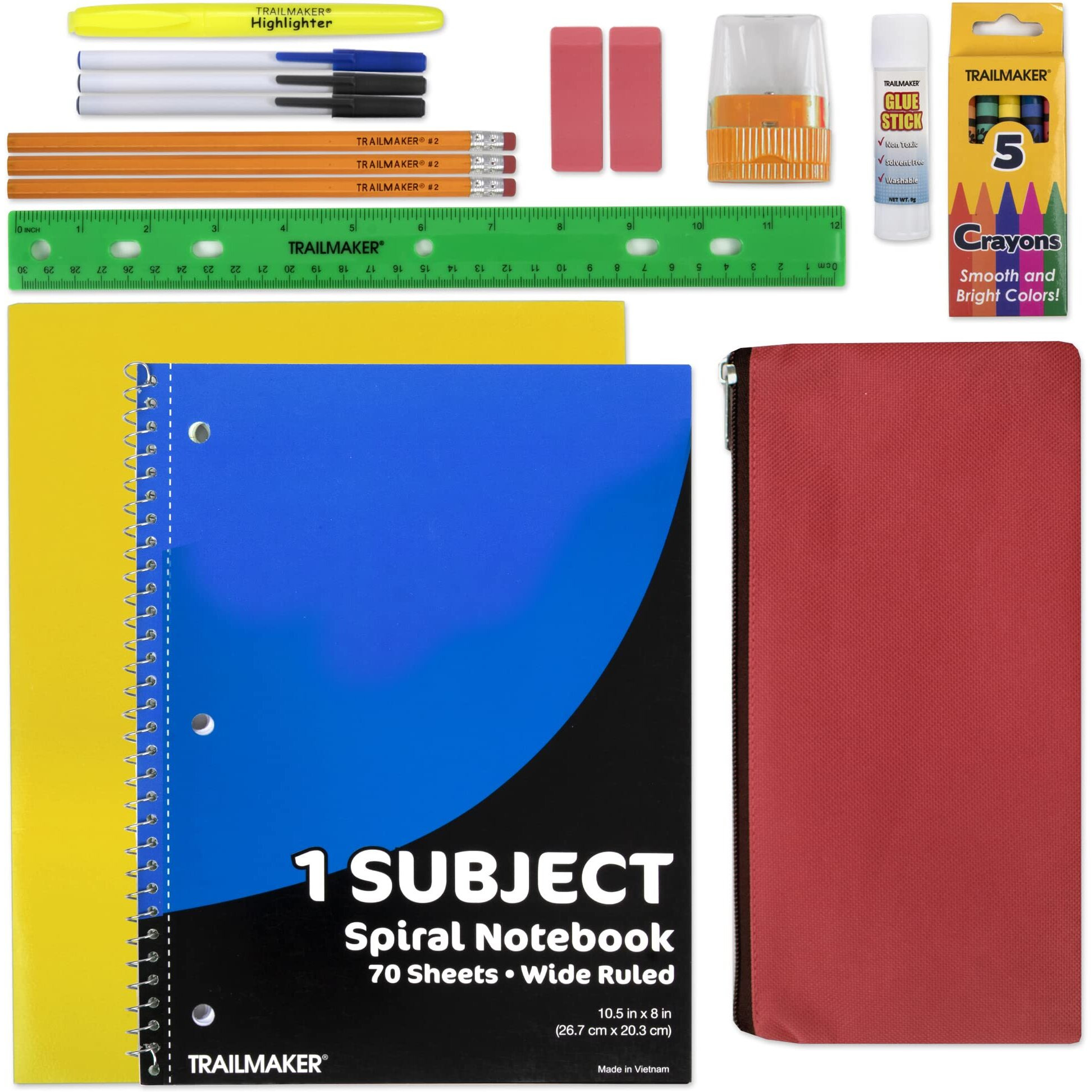 20 Piece School Supplies Pack For K-12 Back To School Supplies Bundle For School Students, Boys And Girls