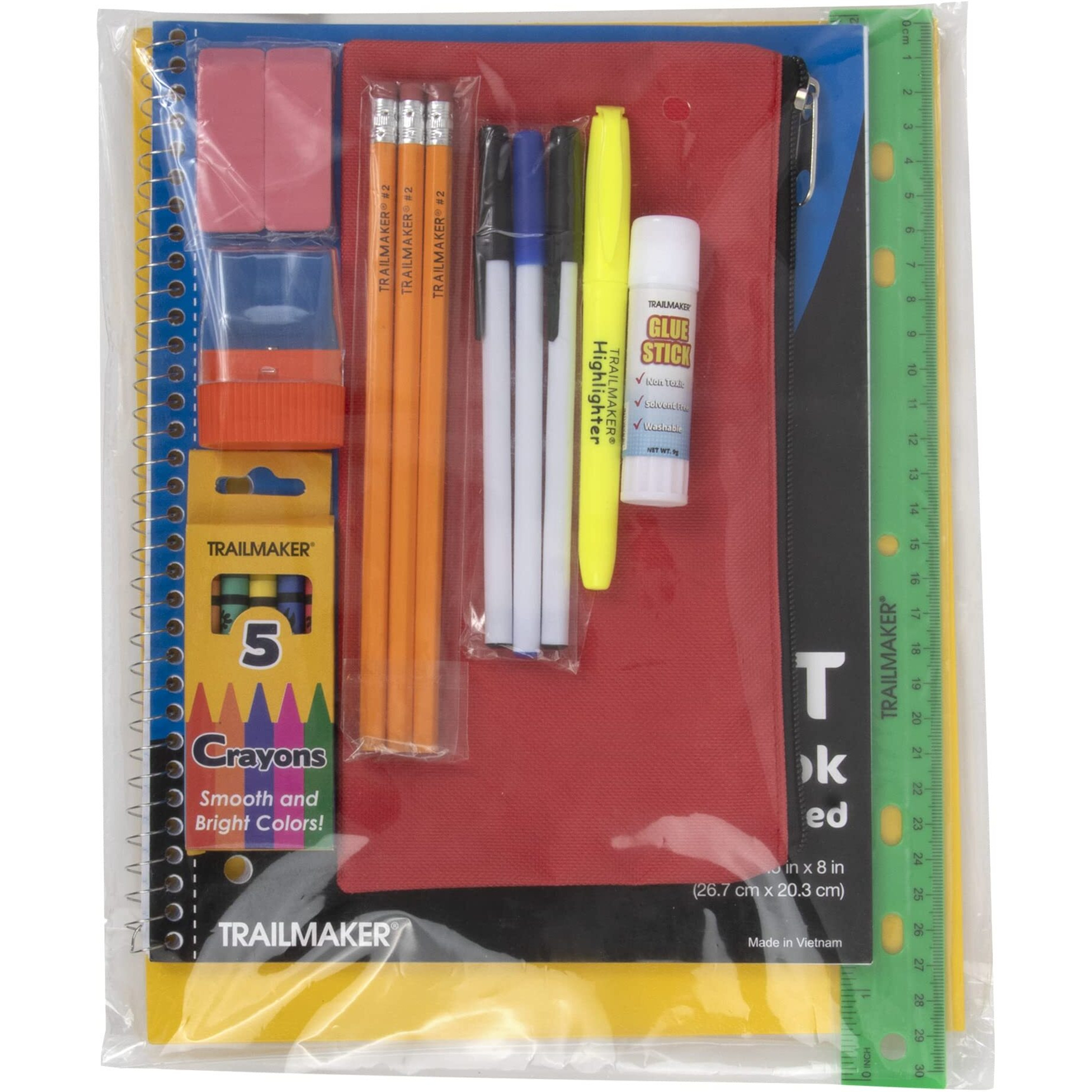 20 Piece School Supplies Pack For K-12 Back To School Supplies Bundle For School Students, Boys And Girls