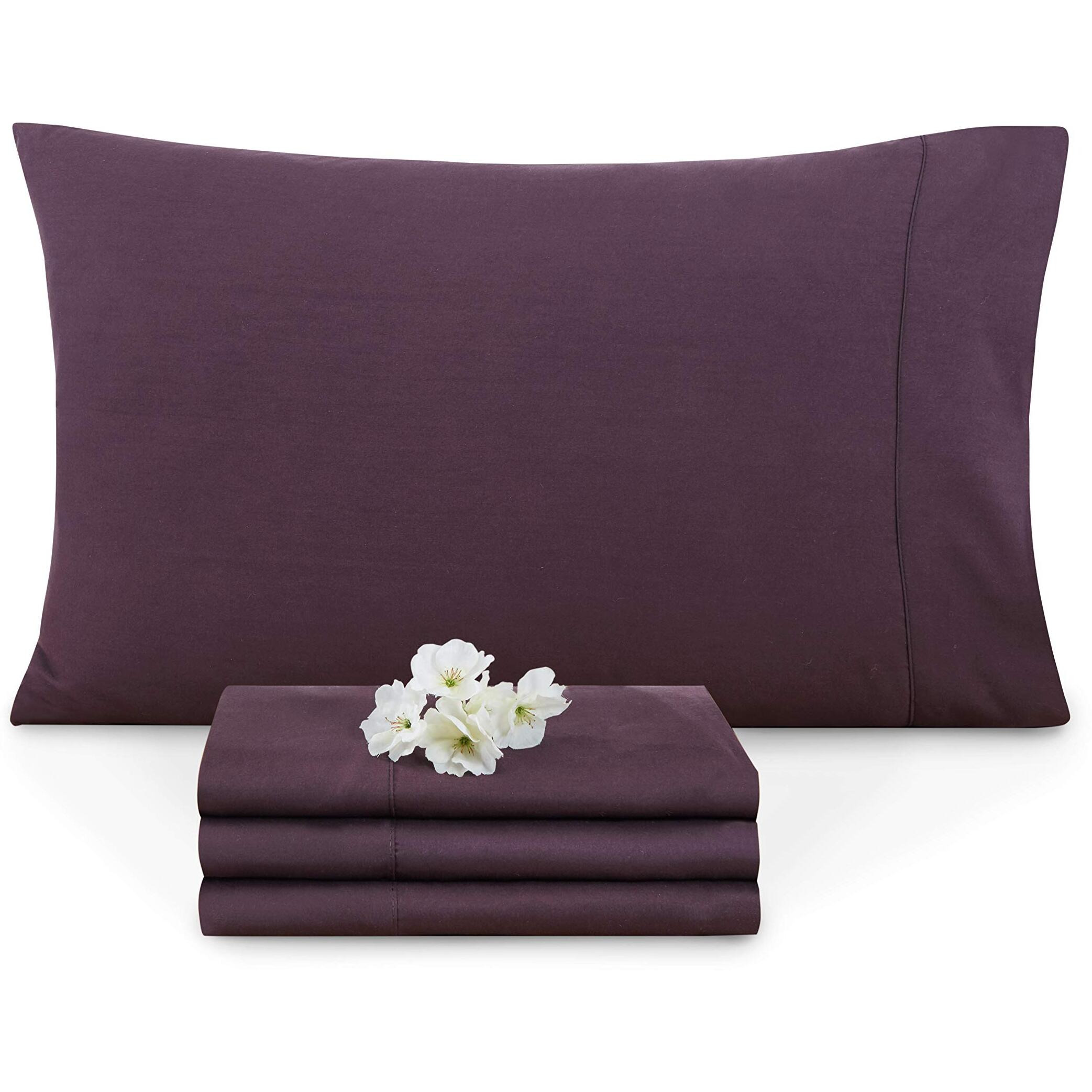 Empyrean Bedding Pillow Cases King - Soft King Pillow Cases - King Size Pillow Cases - King Pillow Cases Set Of 4 - Premium Hotel Pillowcases King Size -Purple Eggplant