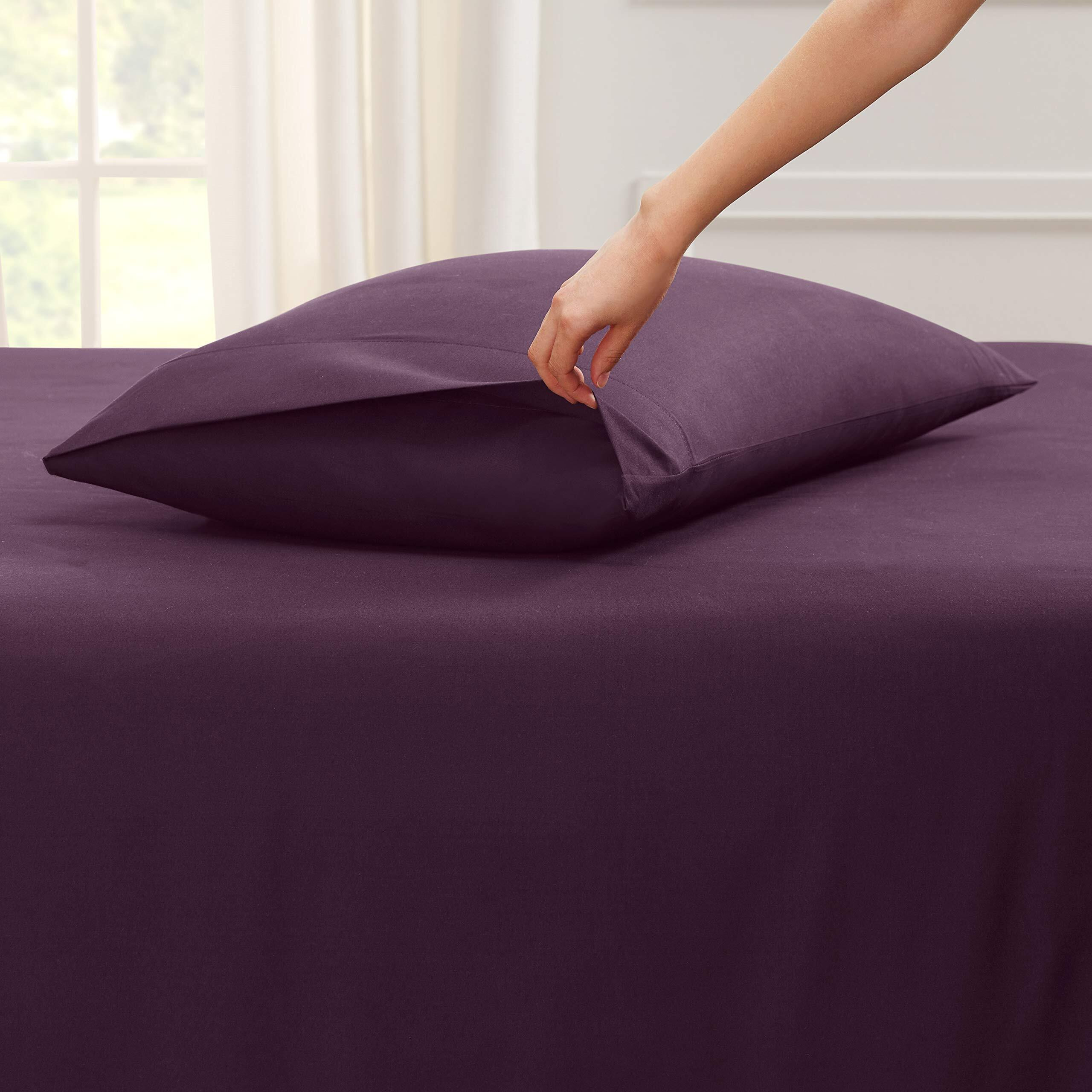 Empyrean Bedding Pillow Cases King - Soft King Pillow Cases - King Size Pillow Cases - King Pillow Cases Set Of 4 - Premium Hotel Pillowcases King Size -Purple Eggplant