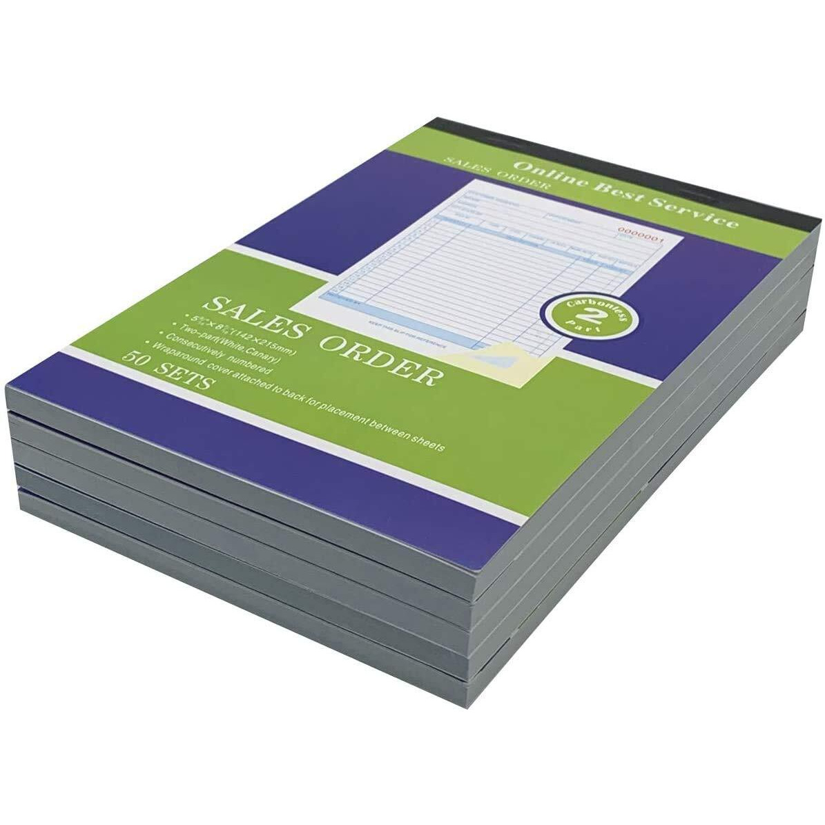10 Pack Large Sales Order Book Receipt Invoice Duplicate Carbonless Copy 50 Sets 5.5&quot&quot X 8&quot&quot5