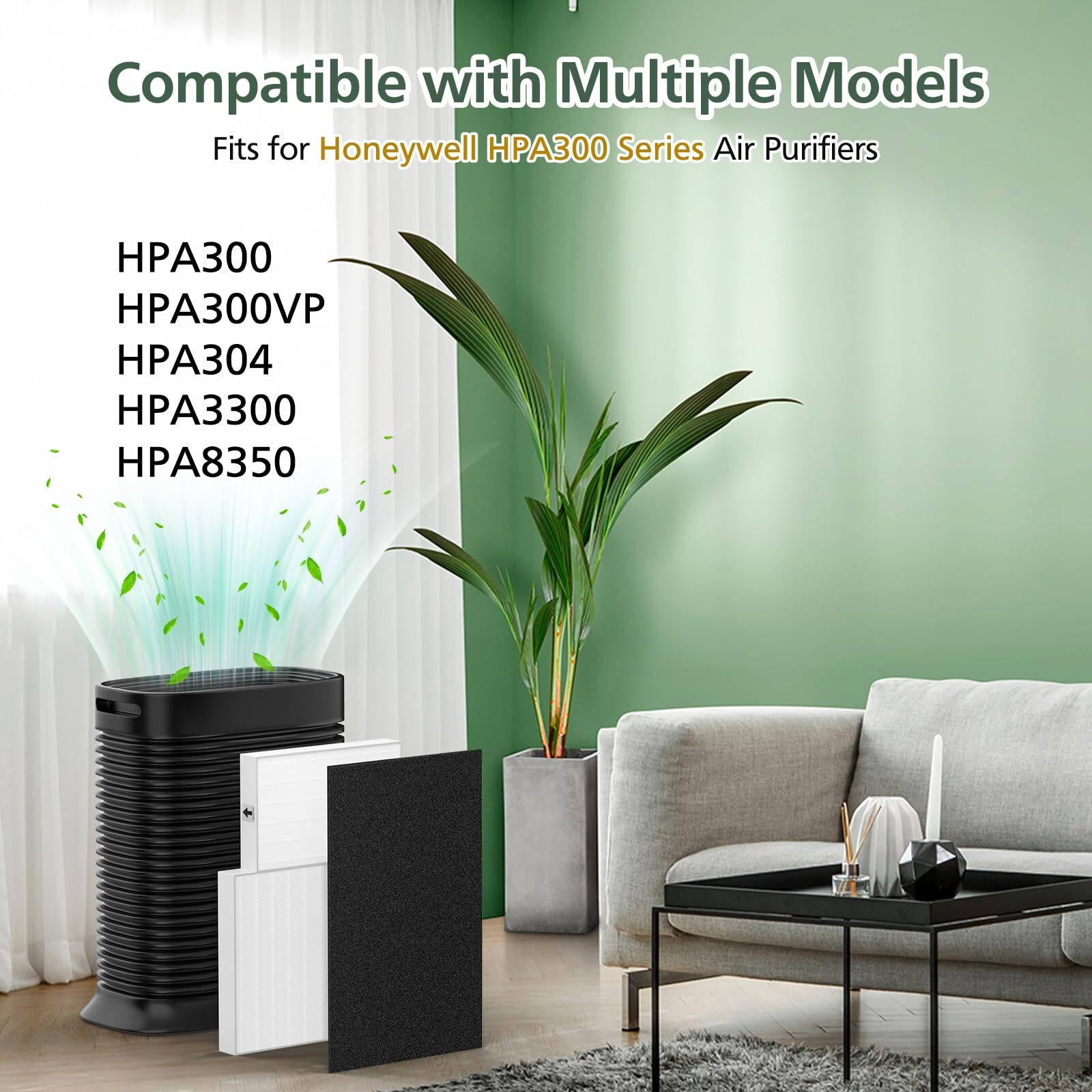 Hpa300 True Hepa Filter Replacement Compatible With Honeywell Air Purifier Hpa300 Series, Hpa300, Hpa304, Hpa8350, Hpa300Vp, Hpa3300B, Hpa5300, Pack Of 3 Hepa R And 4 Pre Filters A Hrf-Ap1