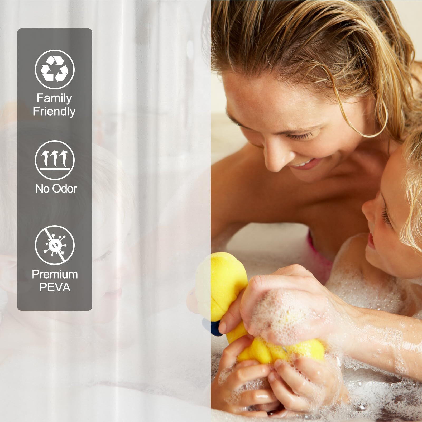 Amazerbath Shower Liner, 72X78 Plastic Frosted Shower Curtain Liner, Peva Cute Shower Curtain Liner, Vinyl Waterproof Shower Curtain Liner With 3 Magnets, Lightweight Shower Curtains For Bathroom