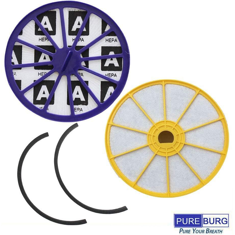 Pureburg Dc07 Replacement Hepa Filter Set Compatible With Dyson Dc07 Series Animal All Floors Vacuum Cleaner Part 901420-02 904979-02,Pre-Motor & Post-Motor Hepa Filter & Seals