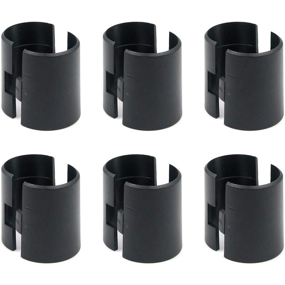 Geesatis Shelves Parts 6 Set / 12 Pack Wire Shelving Shelf Lock Clips Black Split Sleeves Shelving Metal Rack Locking Metro Clip For Diameter 1.5Inch / 38Mm Shelving