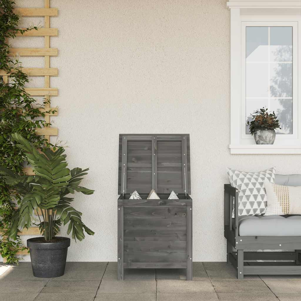Vidaxl Patio Storage Box Anthracite 19.7X19.3X22.2 Solid Wood Fir