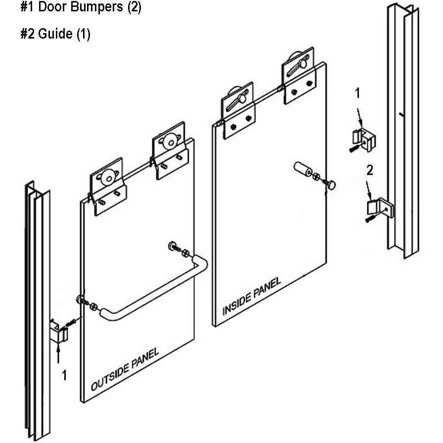 Gordon Glass Gray Jamb Guide And Bumpers For Sliding Shower Doors - Kit