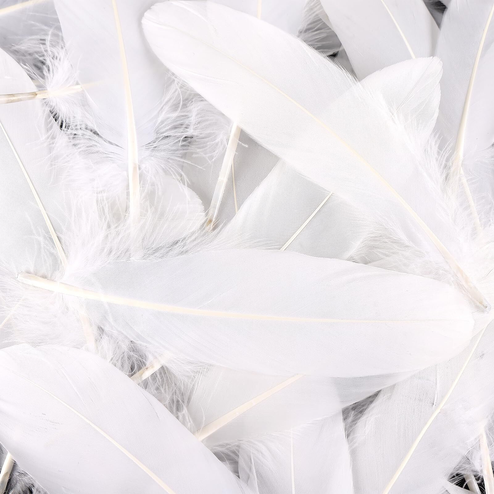 Tharaht 120Pcs White Goose Feathers Natural Bulk 6-8 Inch 15-20Cm For Crafts Diy Cosplay Wedding Party Halloween Decoration Goose Nagoire Feathers