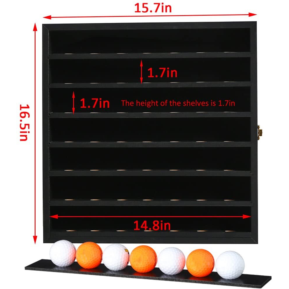 Zmiky 49 Golf Ball Display Case Cabinet Wall,Golf Ball Display Rack,Golf Gift For Golf Enthusiast Collectibles With 98% Uv Protection Acrylic Door(Black)