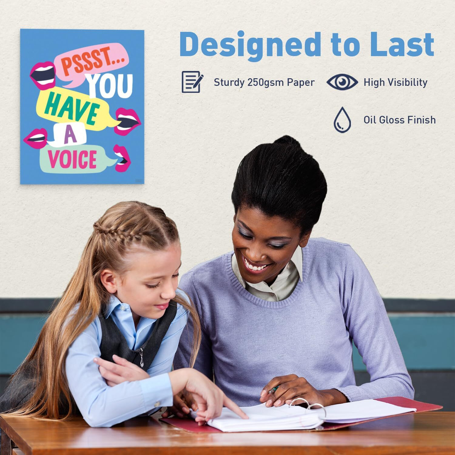 S&O Set Of 8 Diversity Posters For Classroom - Classroom Posters Diversity Decorations - School Counselor Office Decor - Everyone Is Welcome Here Sign - High School Classroom Decor - Safe Space Sign