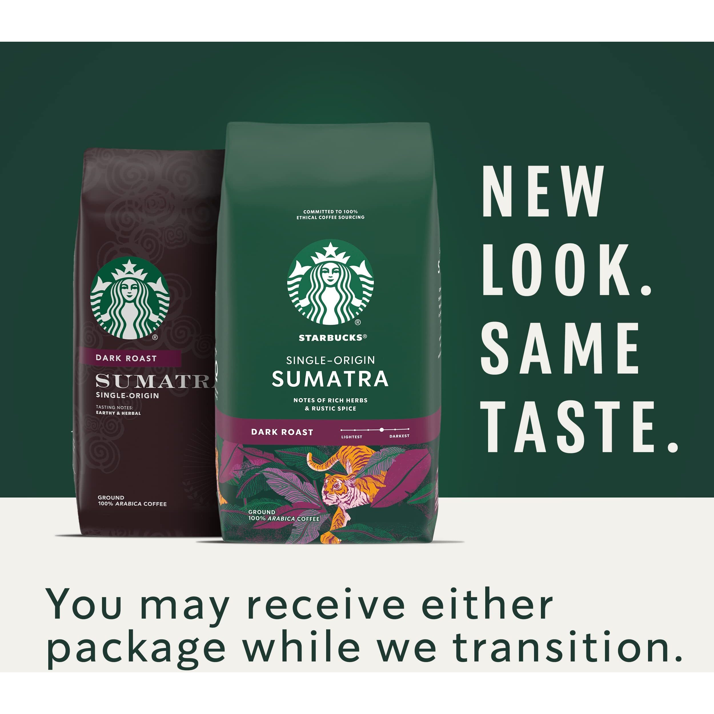 Starbucks Dark Roast Whole Bean Coffee - Sumatra - 100% Arabica - 1 Bag (12 Oz.)