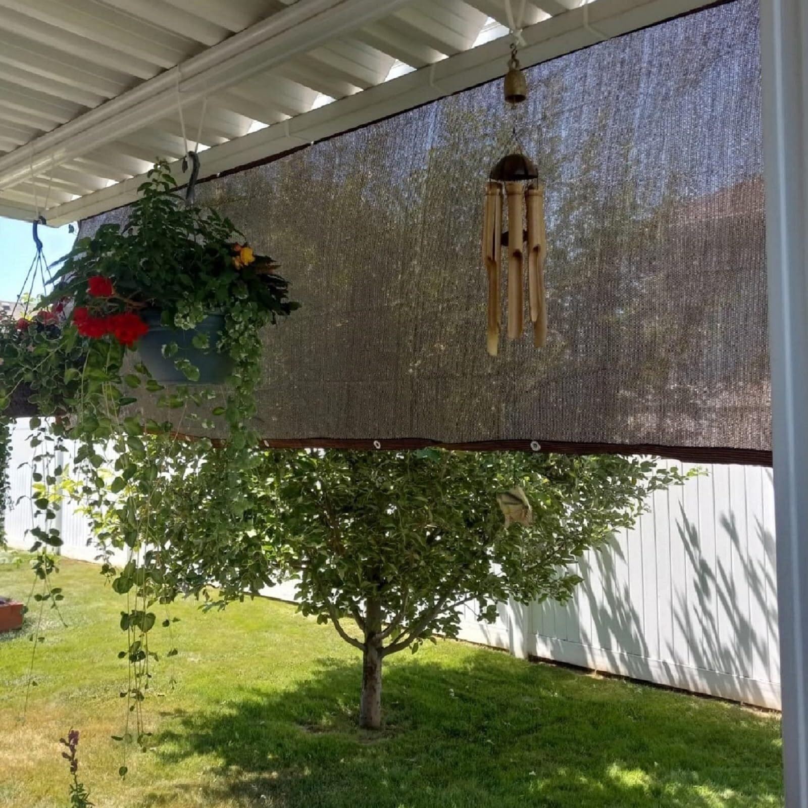 Abrotain Fence Privacy Screen Balcony Sun Shade Cloth 3'3"&quotX16' 80% Shade Fabric Outdoor Patio Screens Mesh Panels Apartments Railing Cover Uv Protection For Backyard Garden Porch Deck