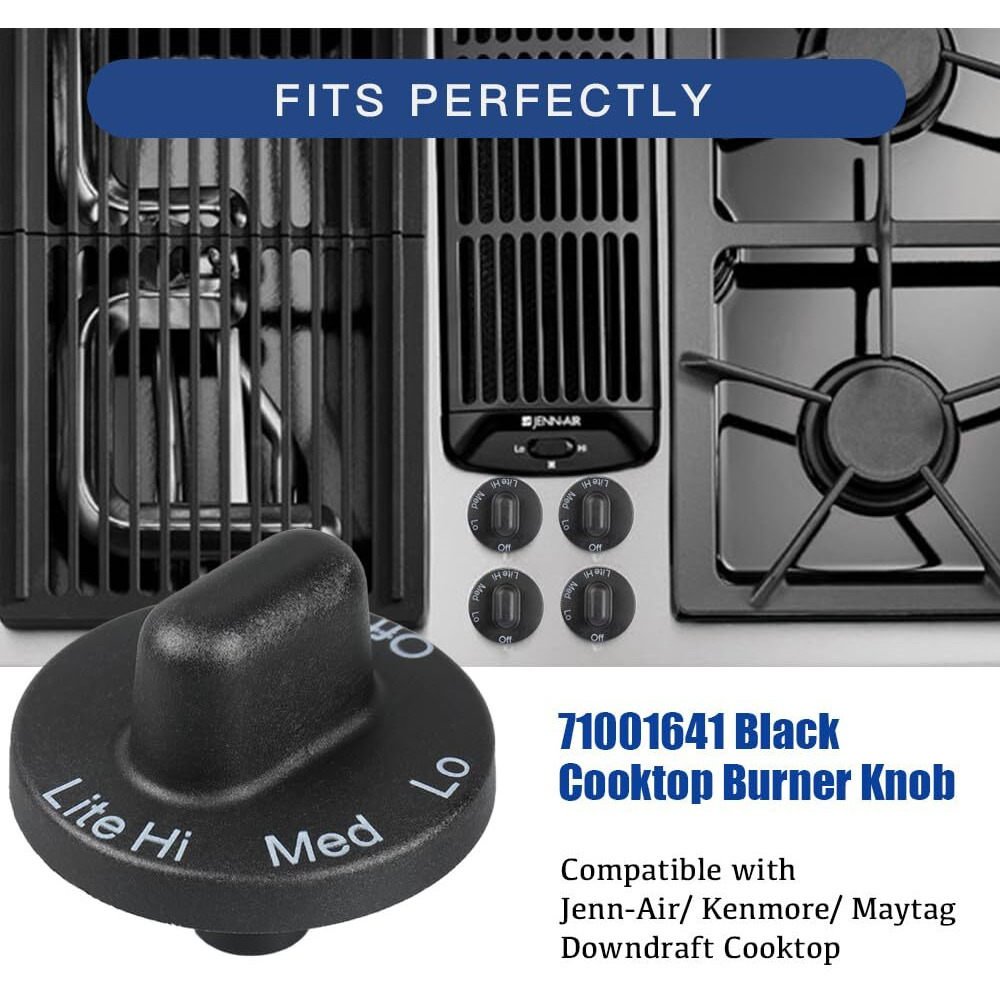 Reyhoar 4 Pcs 71001641 Cooktop Burner Knob, Range Burner Control Knob Fit For Jenn Air Downdraft Cooktop/Range/Stove