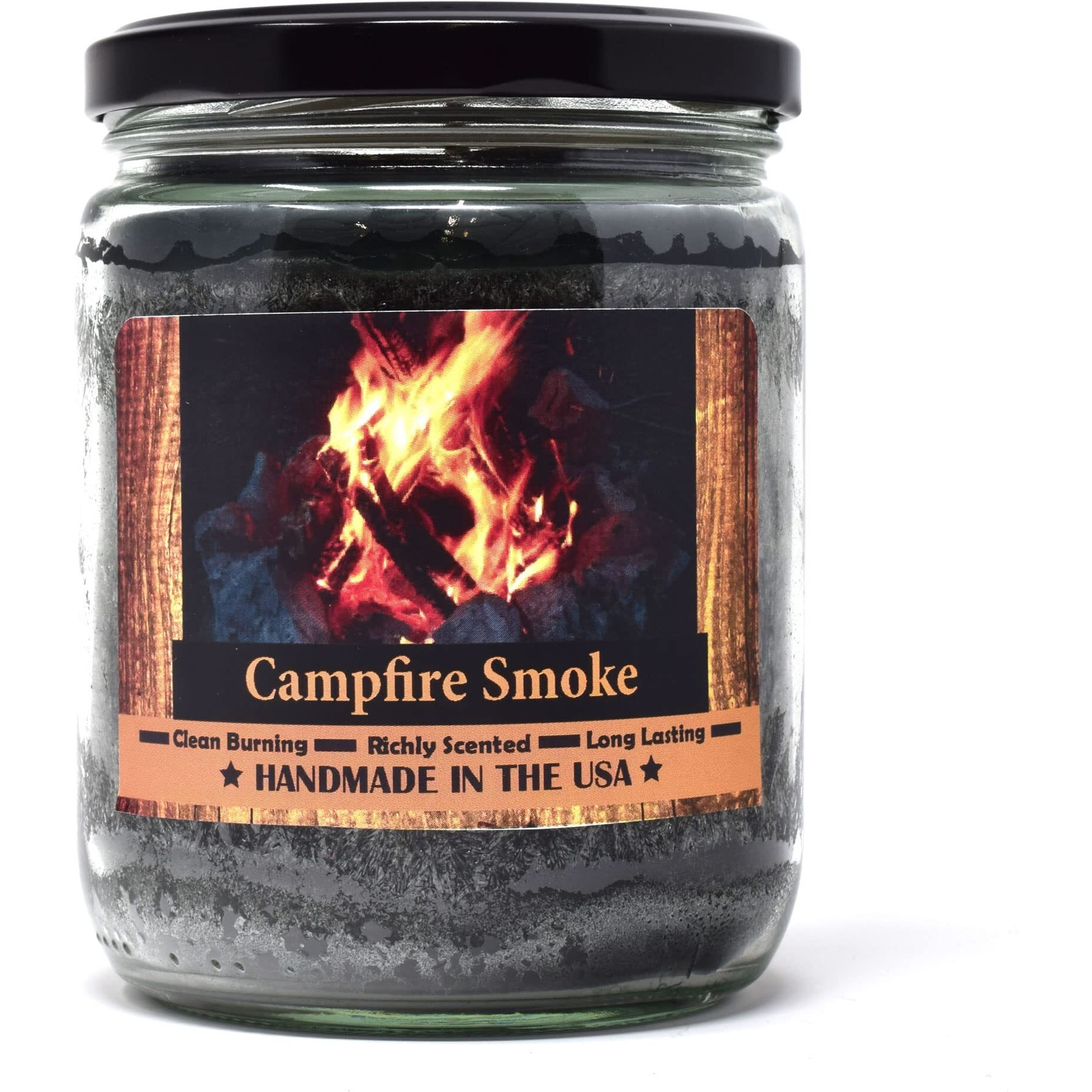Campfire Smoke Scented Jar Candle - Highly Scented - Made With Plant Based Wax - Handmade In The Usa - Candeo Candle