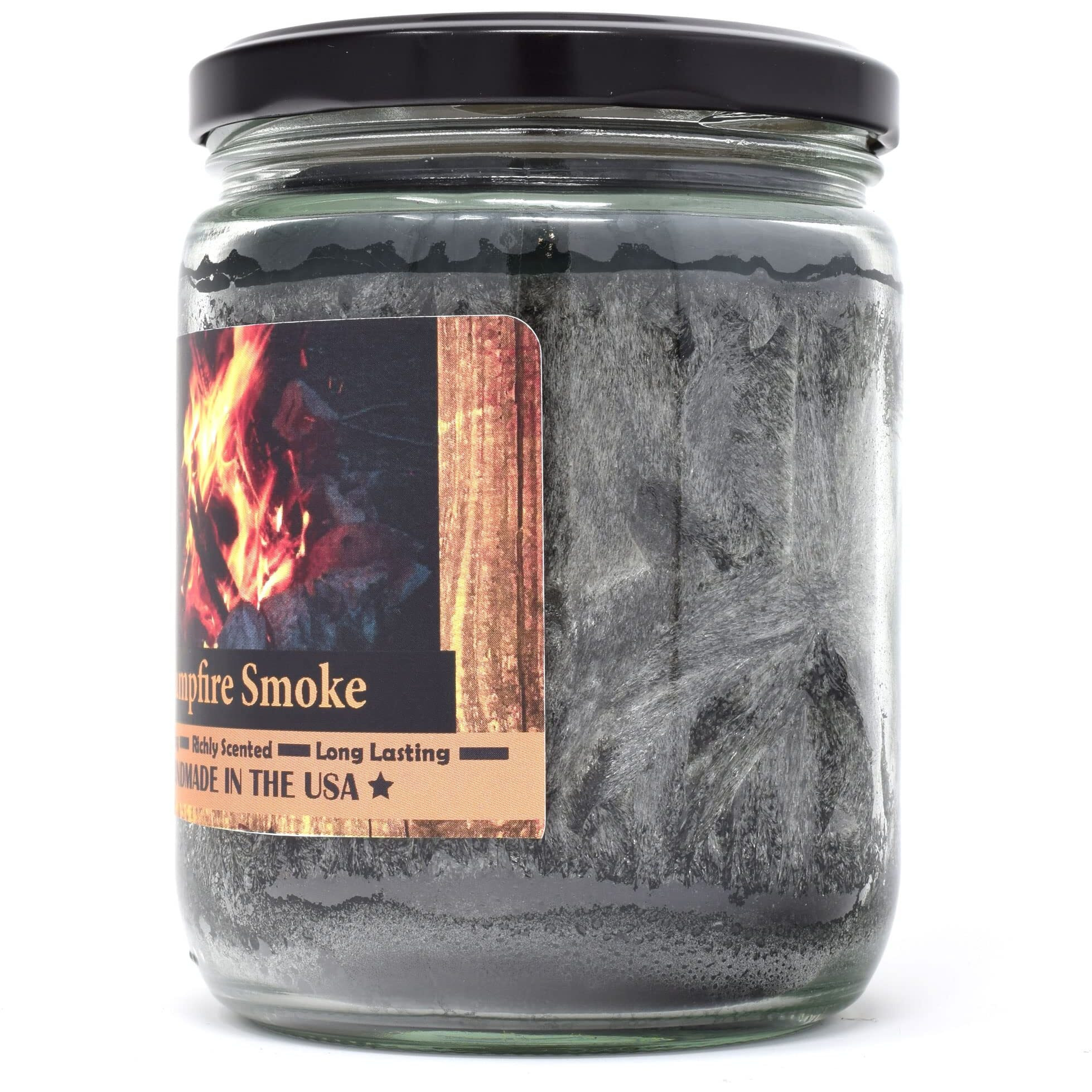 Campfire Smoke Scented Jar Candle - Highly Scented - Made With Plant Based Wax - Handmade In The Usa - Candeo Candle