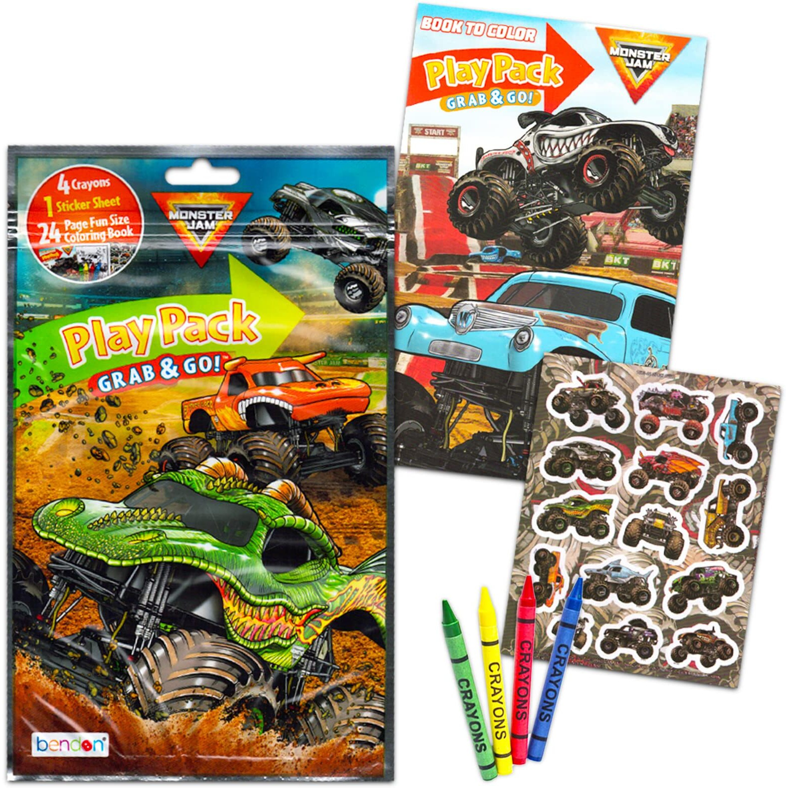 Monster Jam Coloring Book For Kids - Monster Jam Coloring Art Set Bundle Includes Coloring Book With Activities, And Games Plus Stickers, More