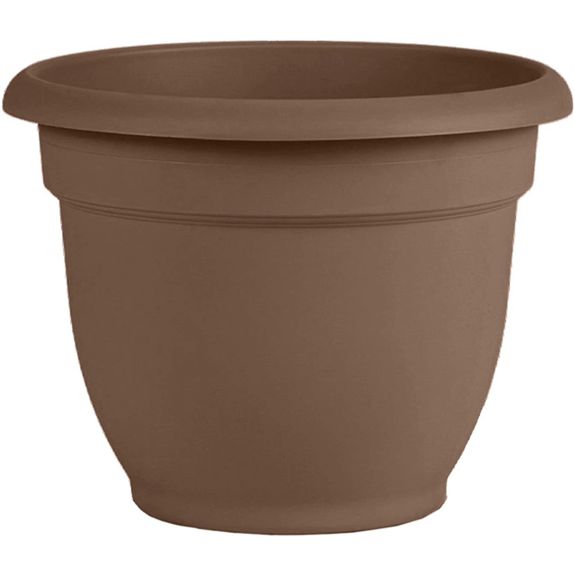 Bloem Ariana Pot Planter 20"" - Chocolate - Durable Resin Pot, For Indoor And Outdoor Use, Gardening, Self Watering Disk Included, 11 Gallon Capacity