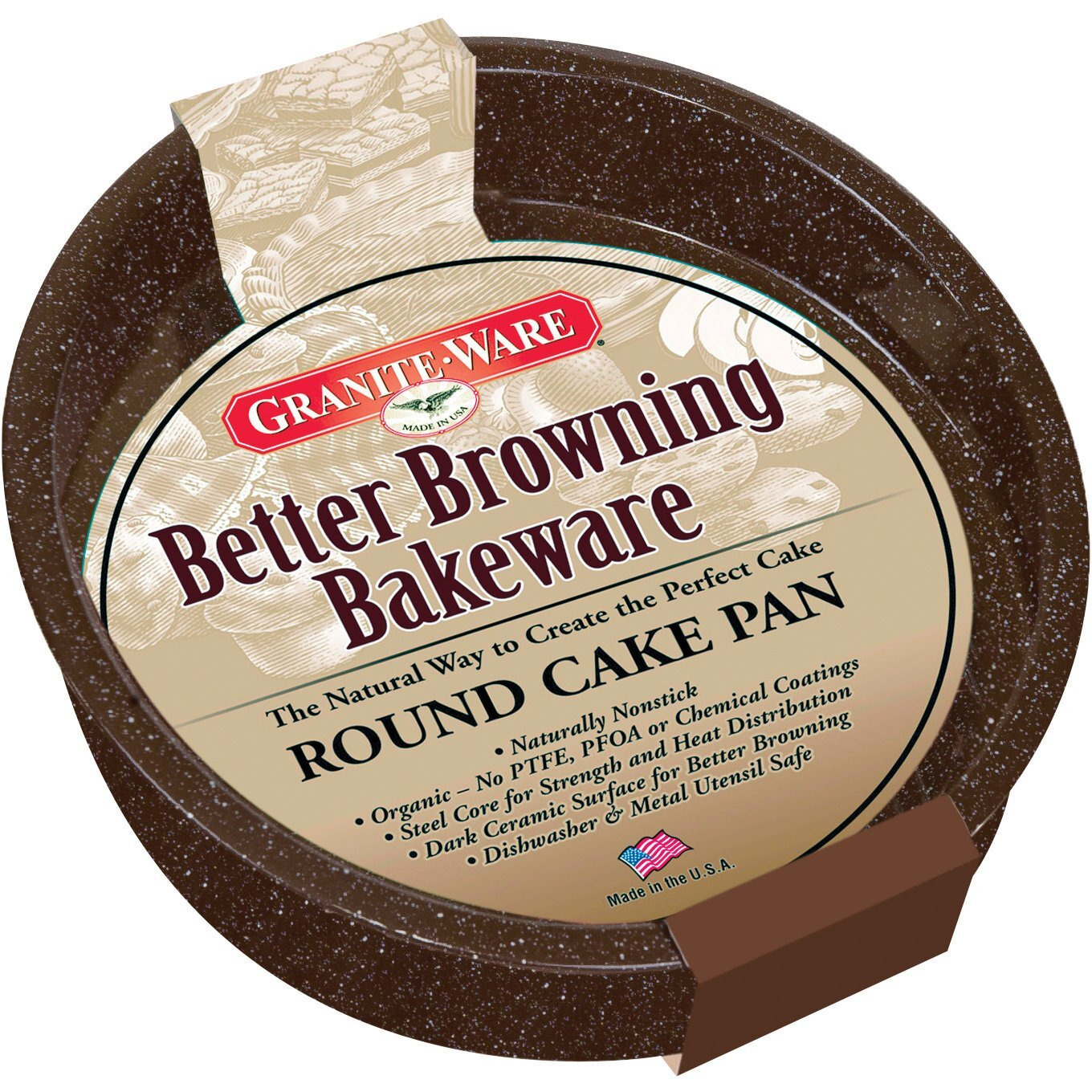 Granite Ware Better Browning Round Cake Pan, 8-Inch