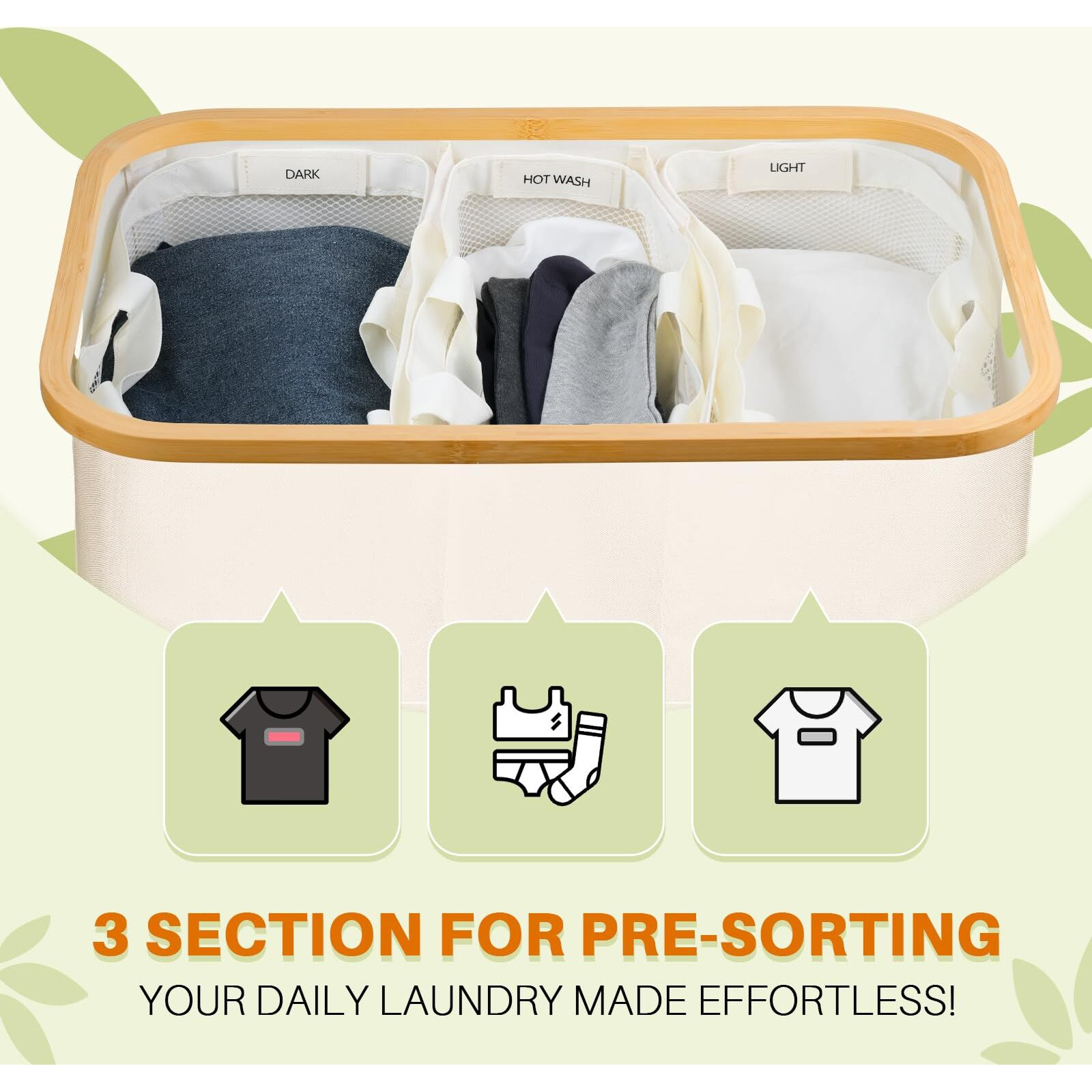 Laundry Hamper With Lid, 160L Clothes Hamper For Laundry Basket 3Section, Large Laundry Hamper With Removable Bags Foldable Laundry Basket Organizer For Bedroom,Laundry Room, Dirty Clothing Hamper