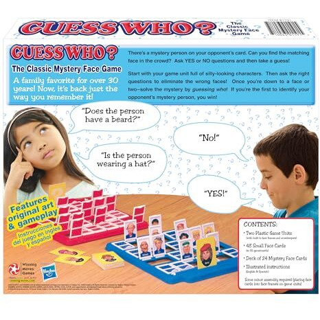 Guess Who Board Game With Classic Characters By Winning Moves Games Usa, Classic Children's Mystery Board Game Of Deduction For 2 Players, Ages 6+ (1191)