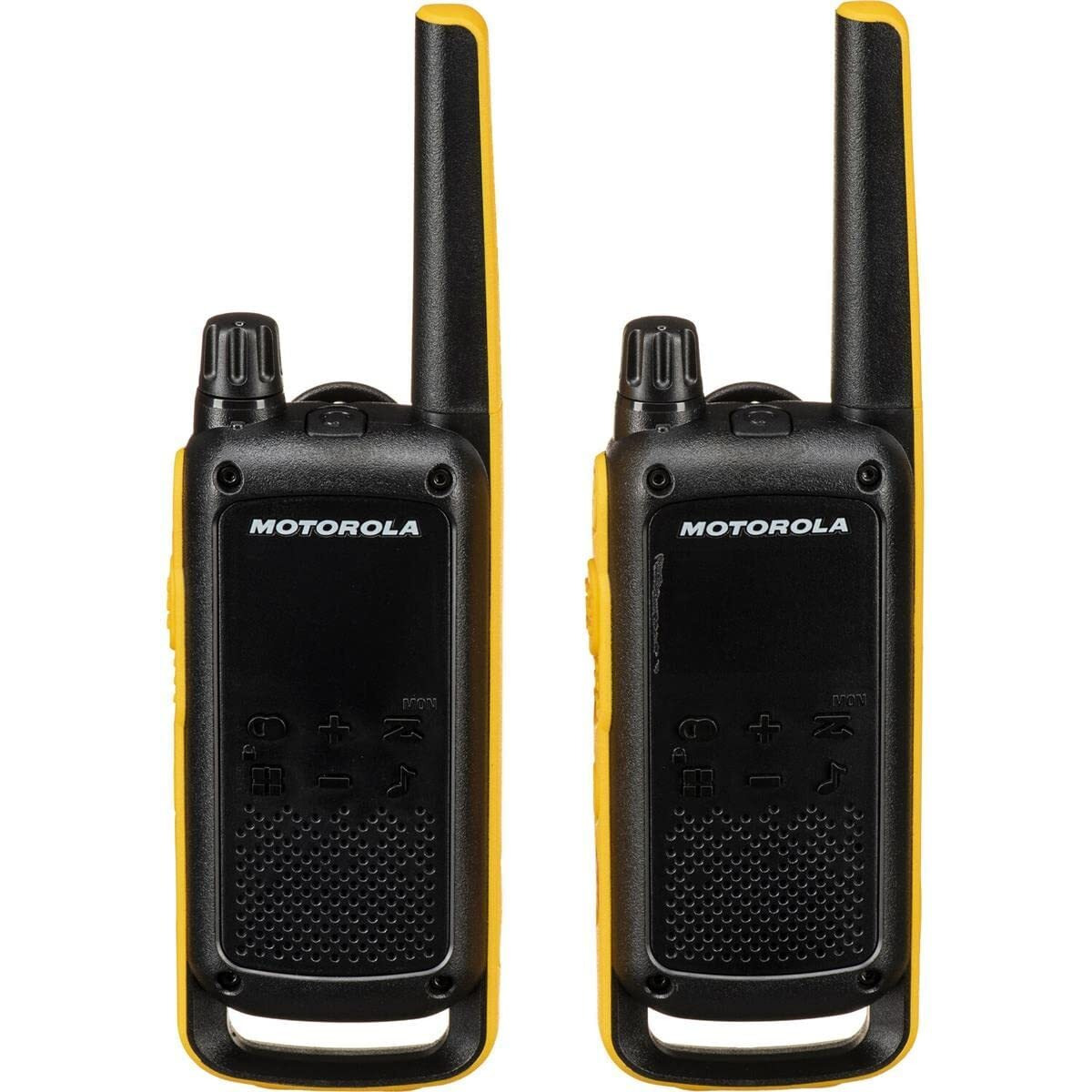 Motorola Solutions, Portable Frs, T470, Talkabout, Two-Way Radios, Emergency Preparedness, Rechargeable, 22 Channel, 35 Mile, Black W/Yellow, 2 Pack