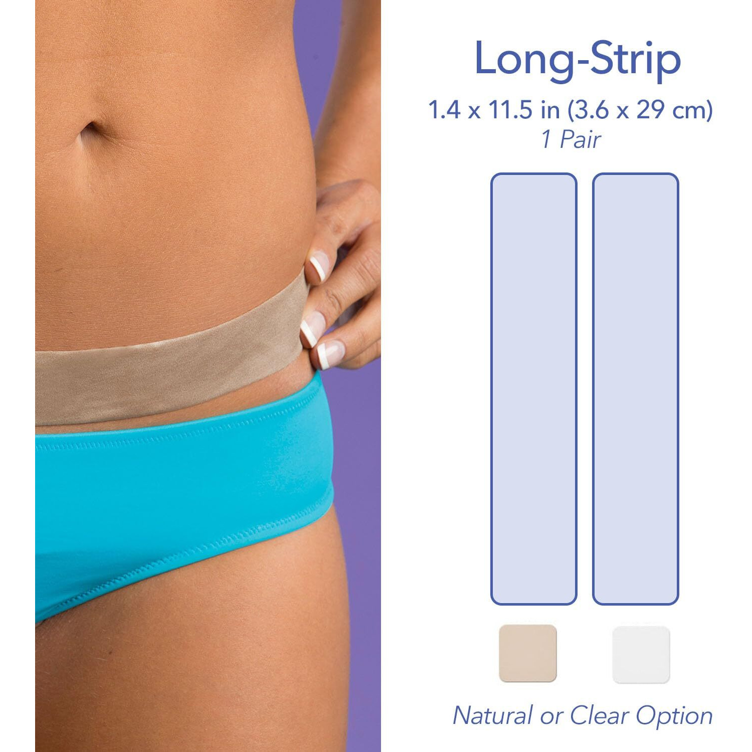 Biodermis Epi-Derm Long Strips, Silicone Gel Sheeting For Scars, Ideal For C-Section, Tummy Tuck, Cardiac Surgery Scars, Premium Grade Scar Sheets, Reusable, 1.4 X 11.5 In - 1 Pair, Natural