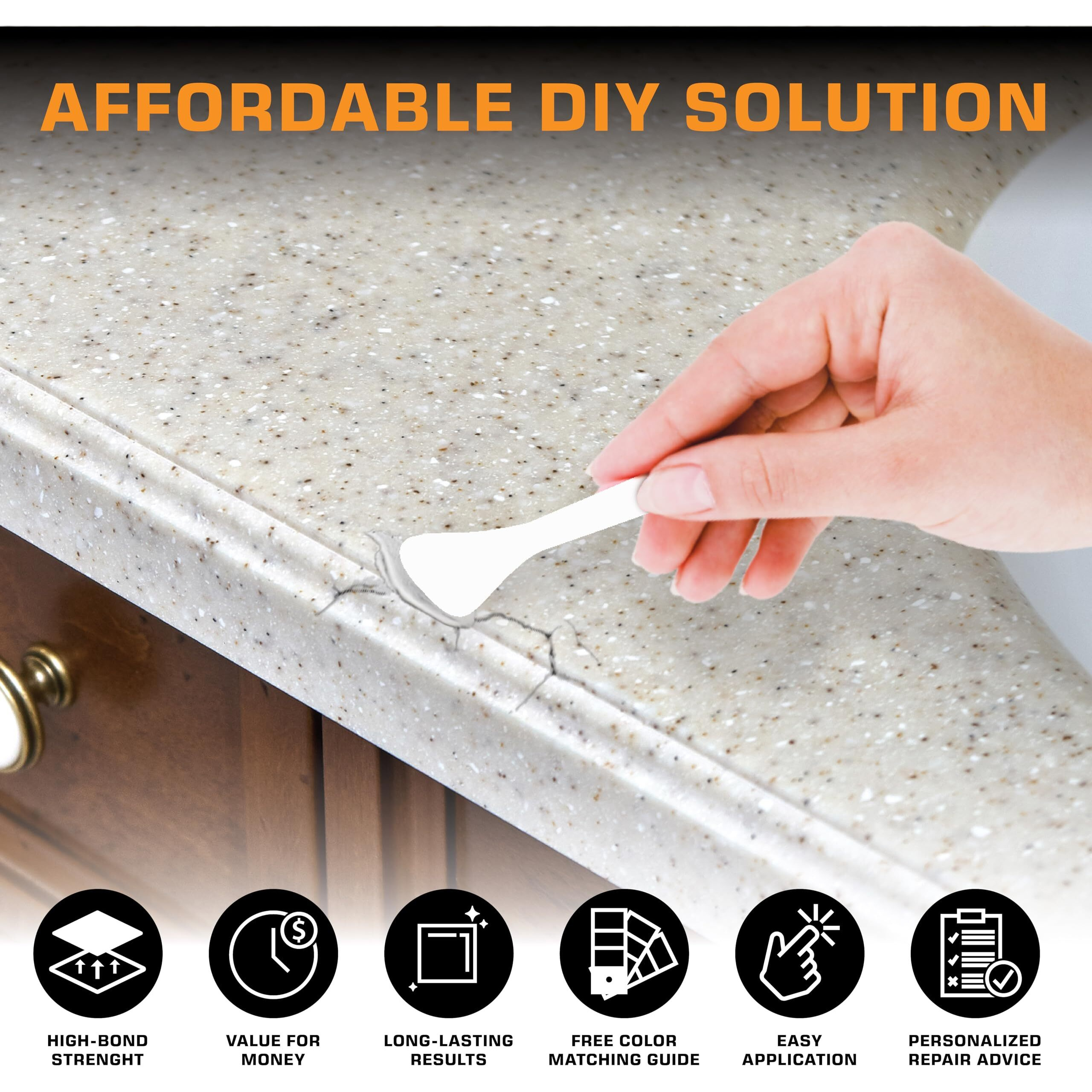 Porcelain Repair Kit - Tile Stone Repair Kit, Marble Repair Kit, Tub And Tile Refinishing Kit, Crack Chip Ceramic Floor, Shower Tile Gap Filler & Bathtub Repair Kit, Granite Filler Repair