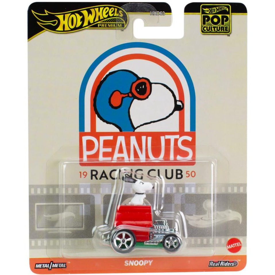 Hot Wheels Premium Pop Culture Peanuts Racing Club Snoopy On Dog House 164 Scale Diecast Vehicle