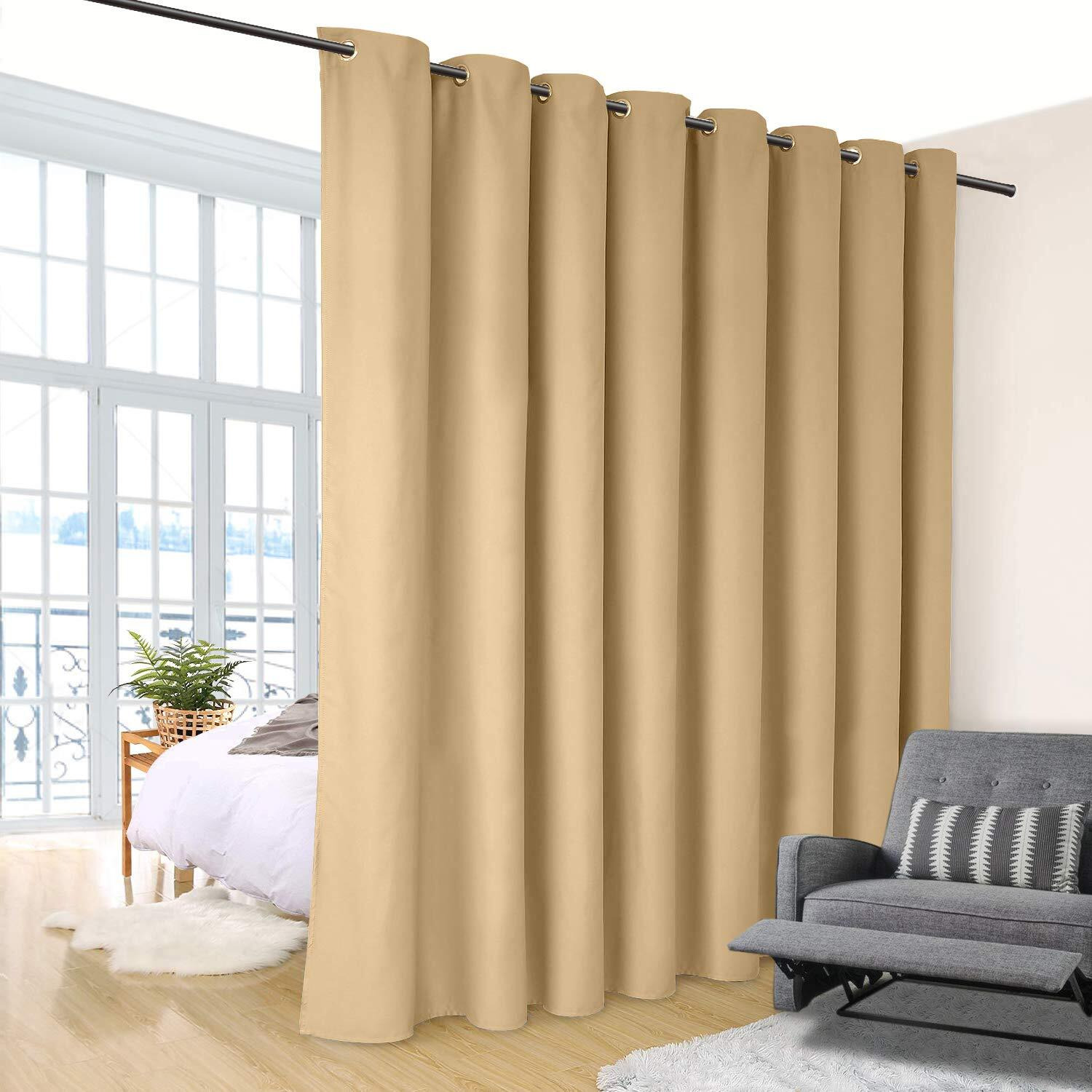 Vailge Room Divider Tension Rods, Premium Curtain Tension Rods,83-122 Inch,No Drilling, Adjustable Large Window Stall Tension Pole-Black