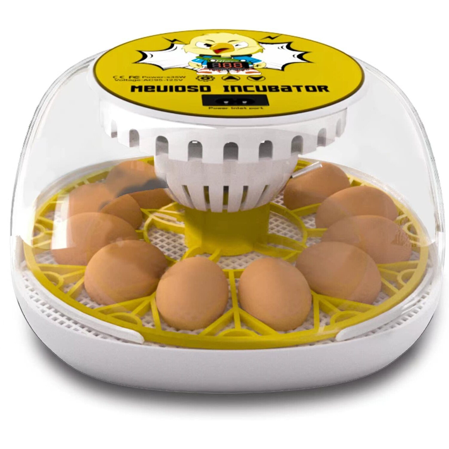 Meuiosd Egg Incubator For Hatching Chicks, 12-24 Egg Incubators With Auto Turning, Automatic Water Top-Up, Fahrenheit Display, 360 View Poultry Incubator For Hatching Chicken Duck Quail Parrot