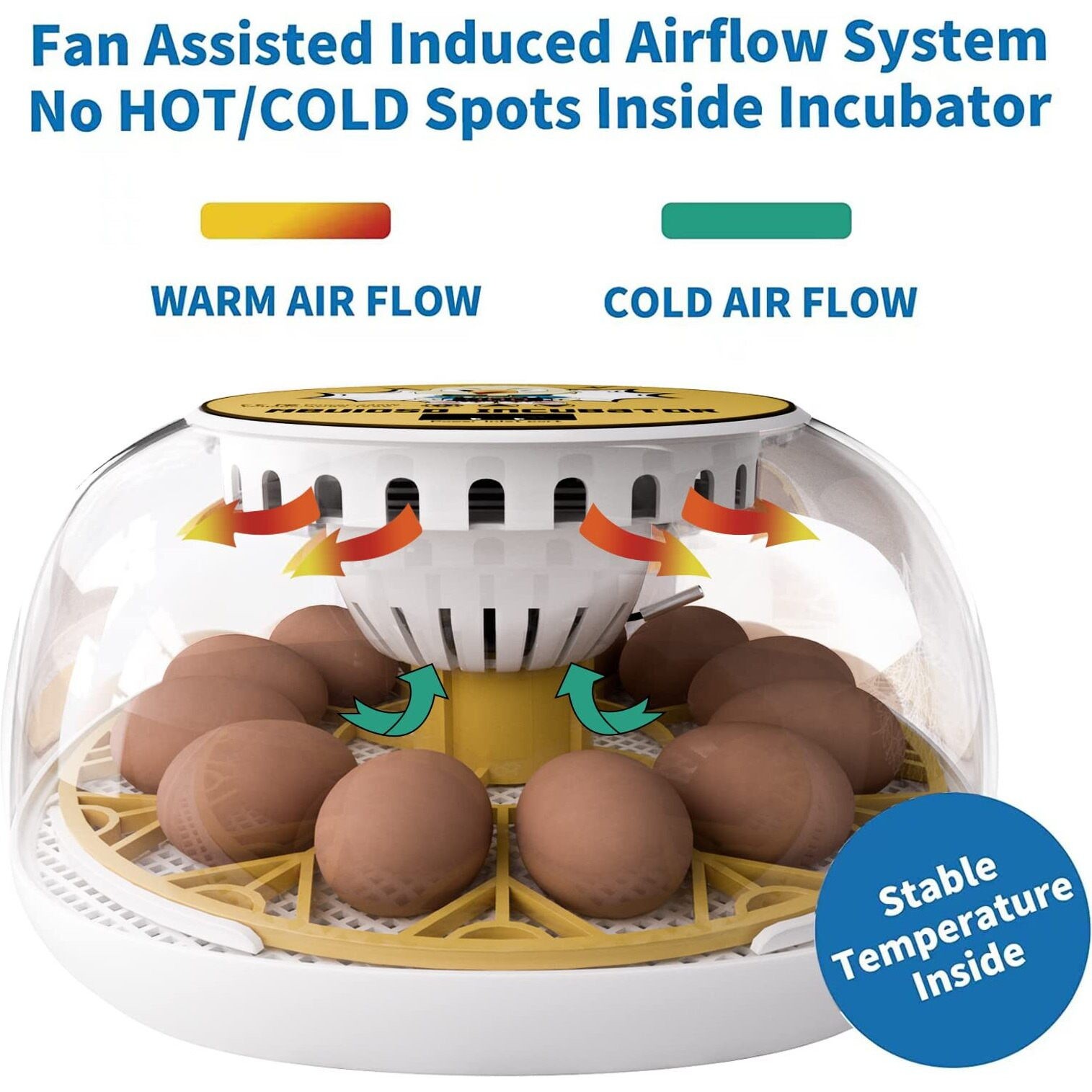 Meuiosd Egg Incubator For Hatching Chicks, 12-24 Egg Incubators With Auto Turning, Automatic Water Top-Up, Fahrenheit Display, 360 View Poultry Incubator For Hatching Chicken Duck Quail Parrot