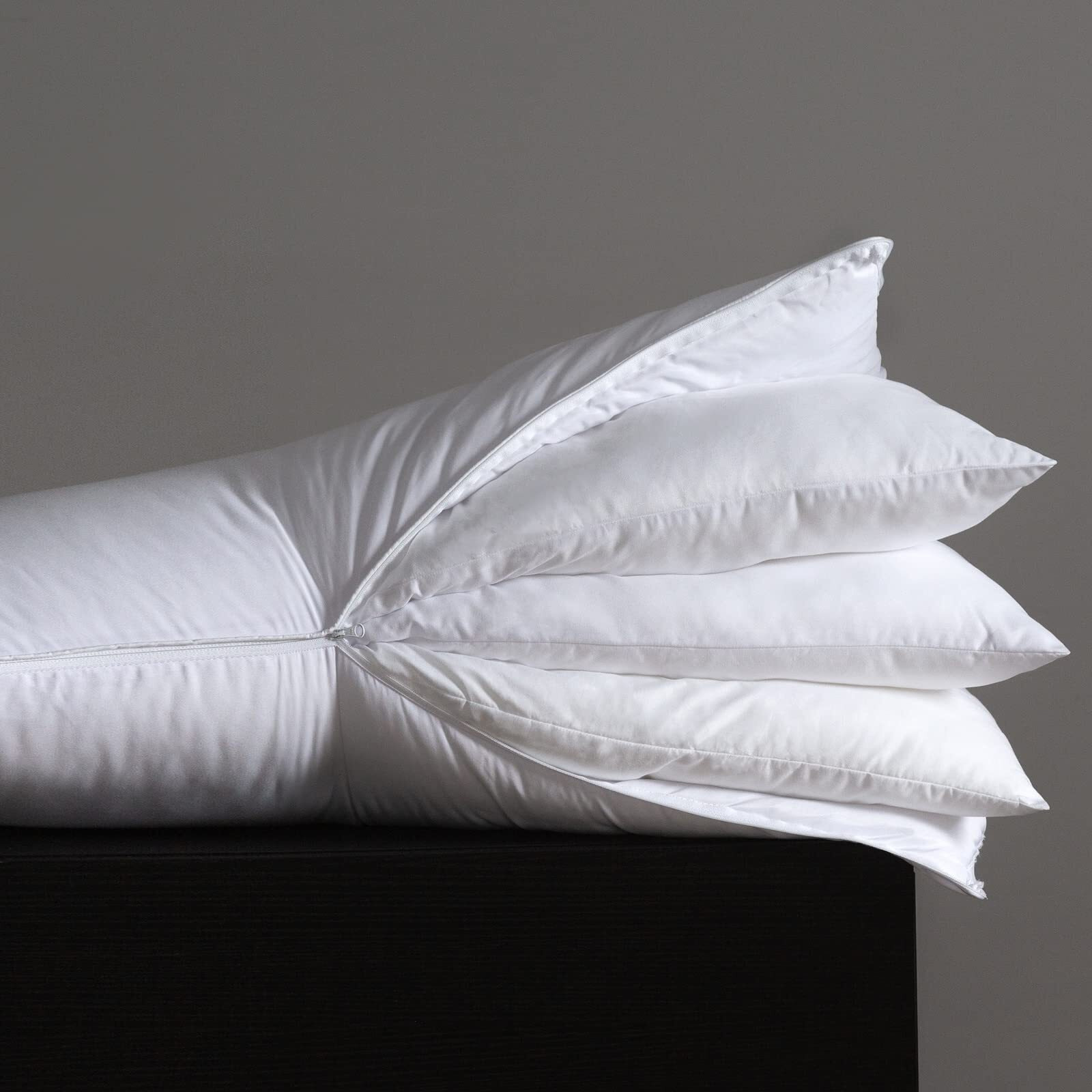 Three Geese Adjustable Layer Pillows, Assembled 3 In 1 Bed Pillow,Soft Pillow Good For Side And Back Stomach Sleeper,Queen Size Pack Of 1