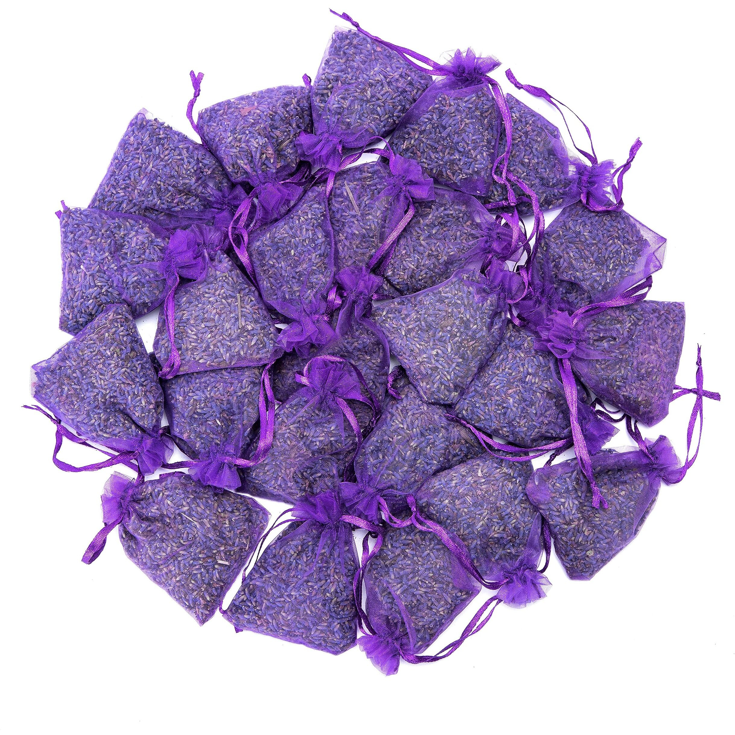 Lavande Sur Terre French Lavender Sachets For Drawers And Closets Fresh Scents, Set Of 24, Home Fragrance Sachet For Wardrobes Closets, Purple, Lv-S-C-24-1