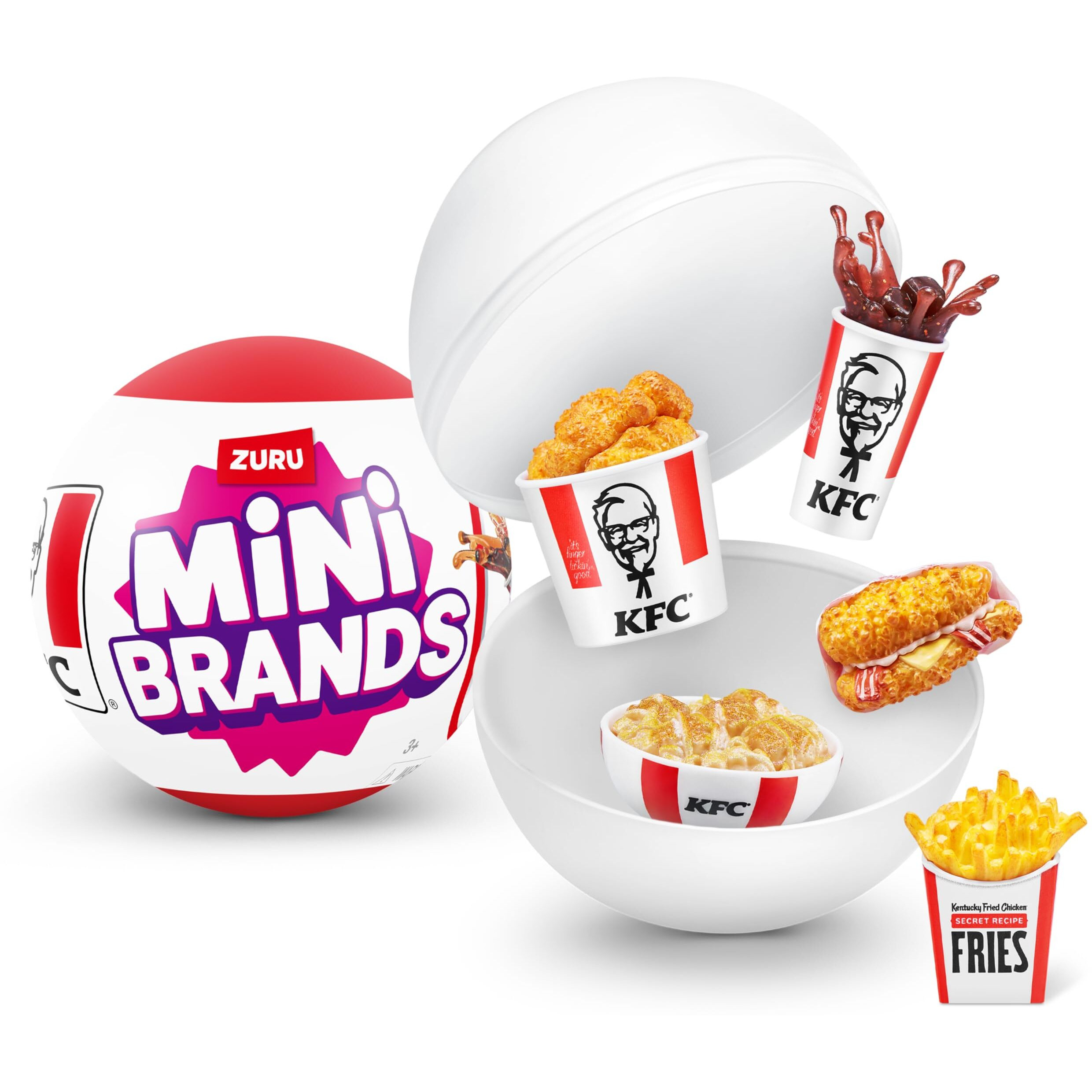 Mini Brands Kfc Series 1 Mystery Capsule By Zuru Real Miniature Kfc Brand Collectible Toy, Capsules Of 5 Mystery Miniature Kfc For Girls, Teens, Adults And Collectors