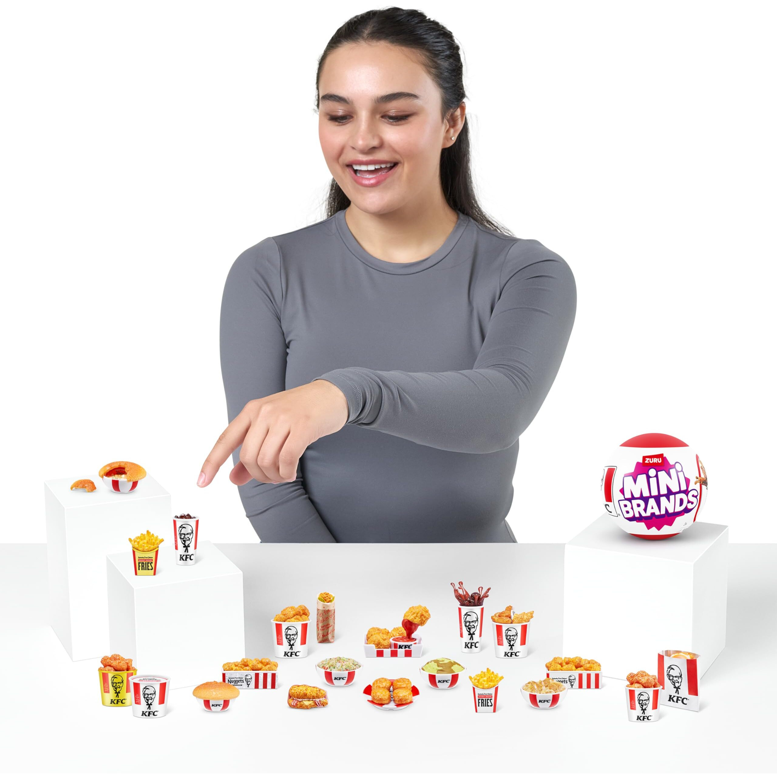 Mini Brands Kfc Series 1 Mystery Capsule By Zuru Real Miniature Kfc Brand Collectible Toy, Capsules Of 5 Mystery Miniature Kfc For Girls, Teens, Adults And Collectors