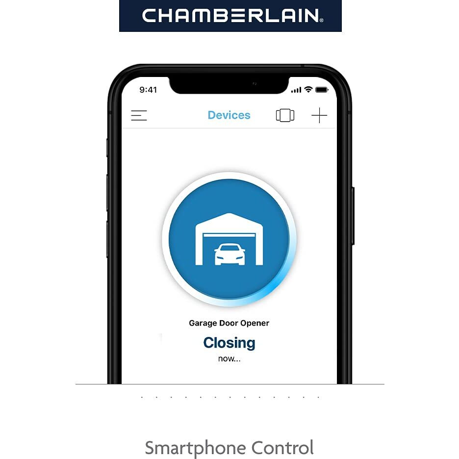 Chamberlain C2212T Smart Wi-Fi Garage Door Opener, 1/2-Hp Chain Drive Motor - Quantity 1