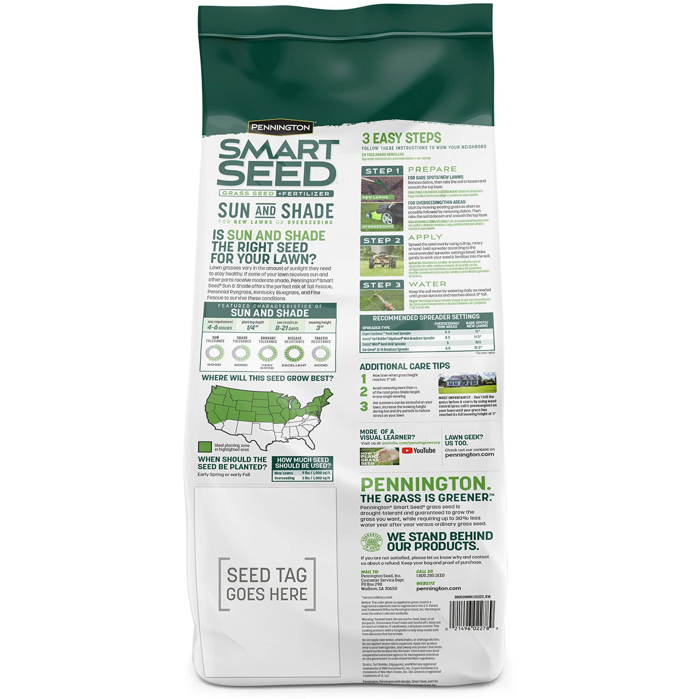 Pennington Smart Seed Sun And Shade Grass Mix 7 Lb