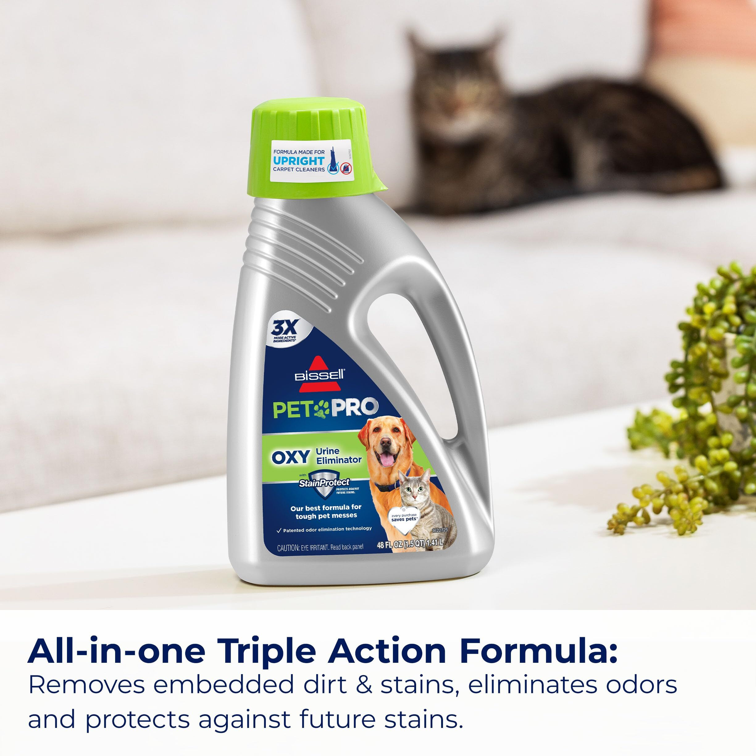 Bissell Professional Pet Urine Eliminator + Oxy Carpet Cleaning Formula, 48 Oz, 1990, 48 Ounce