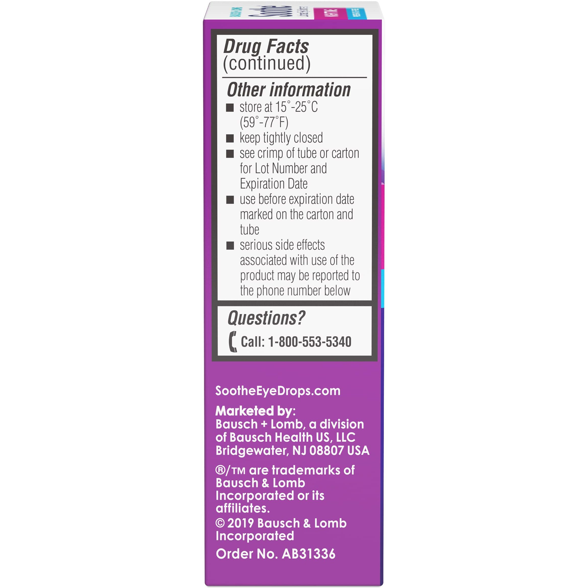 Bausch + Lomb Soothe Lubricant Nighttime Dry Eye Ointment, 0.12 Ounce (Pack Of 1)