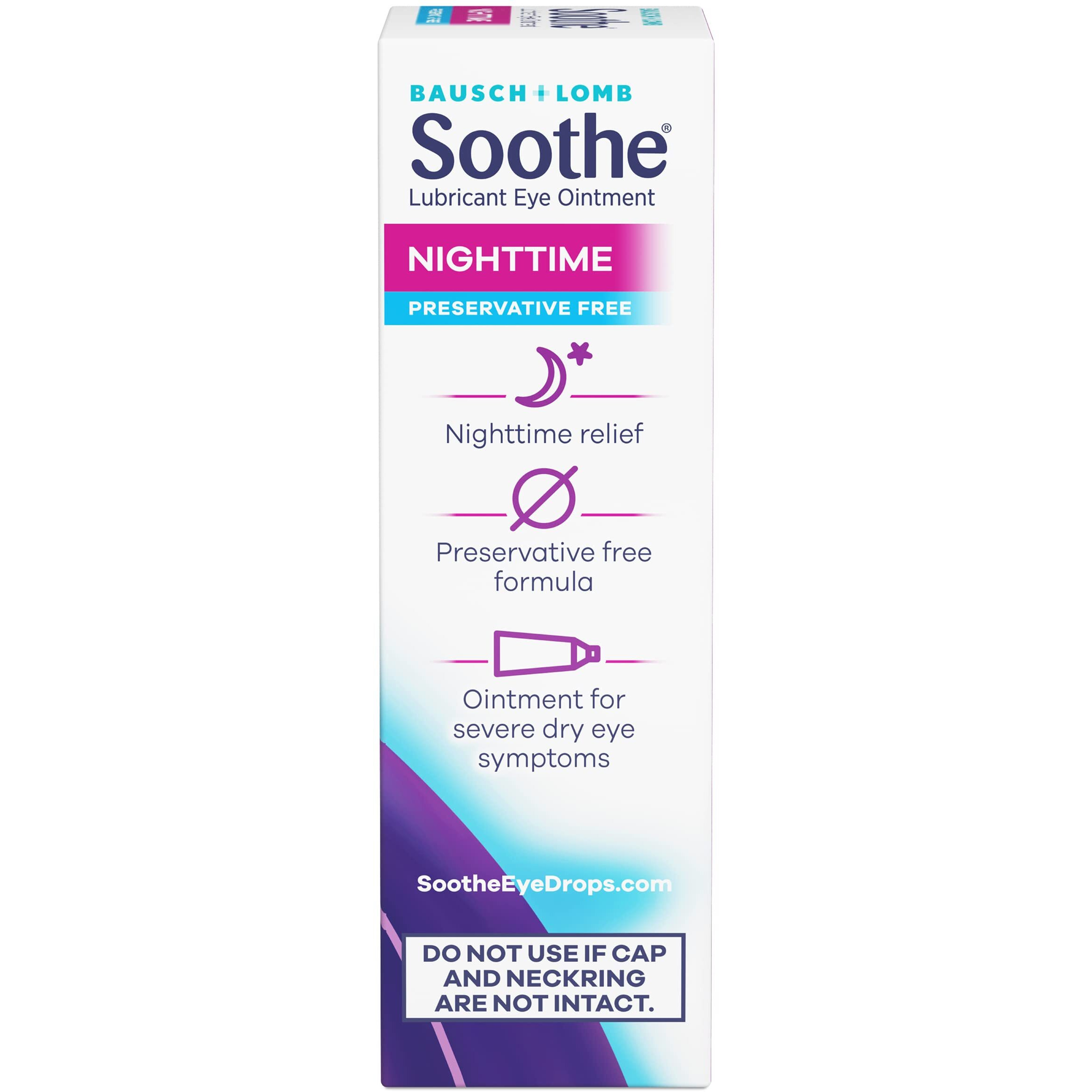 Bausch + Lomb Soothe Lubricant Nighttime Dry Eye Ointment, 0.12 Ounce (Pack Of 1)