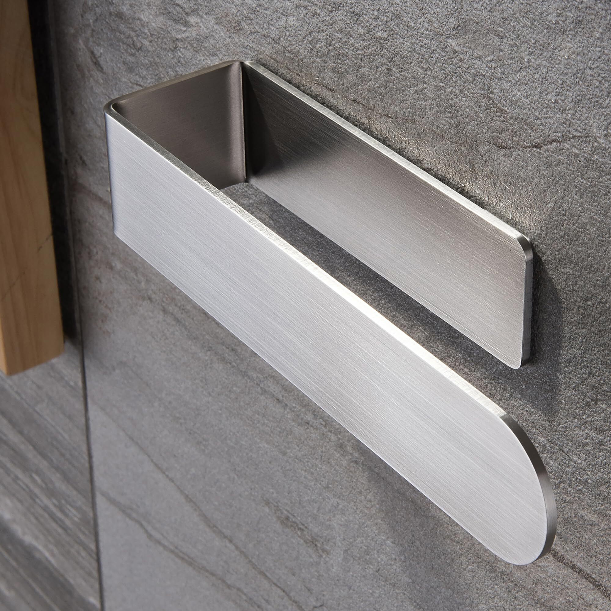 Taozun Hand Towel Holder/Hand Towel Ring - Self Adhesive Bathroom Towel Bar Stick On Wall, Sus 304 Stainless Steel Brushed