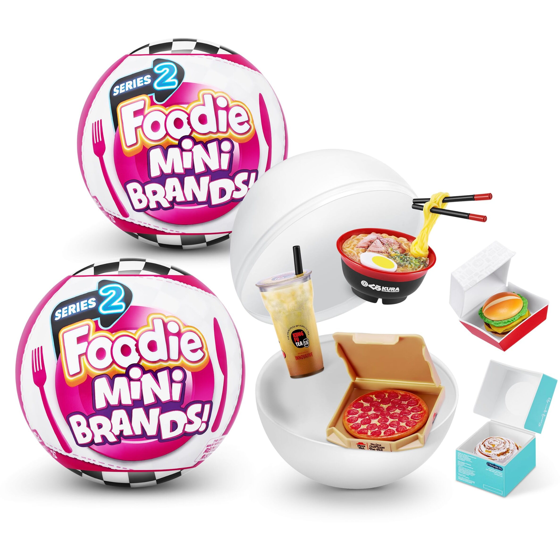 Mini Brands Foodie Series 2 (2 Pack) By Zuru Real Miniature Fast Food Brands Collectible Toy, 5 Mystery Brands For Girls, Teens, Adults, Collectors Perfect Stocking Stuffer And Gift