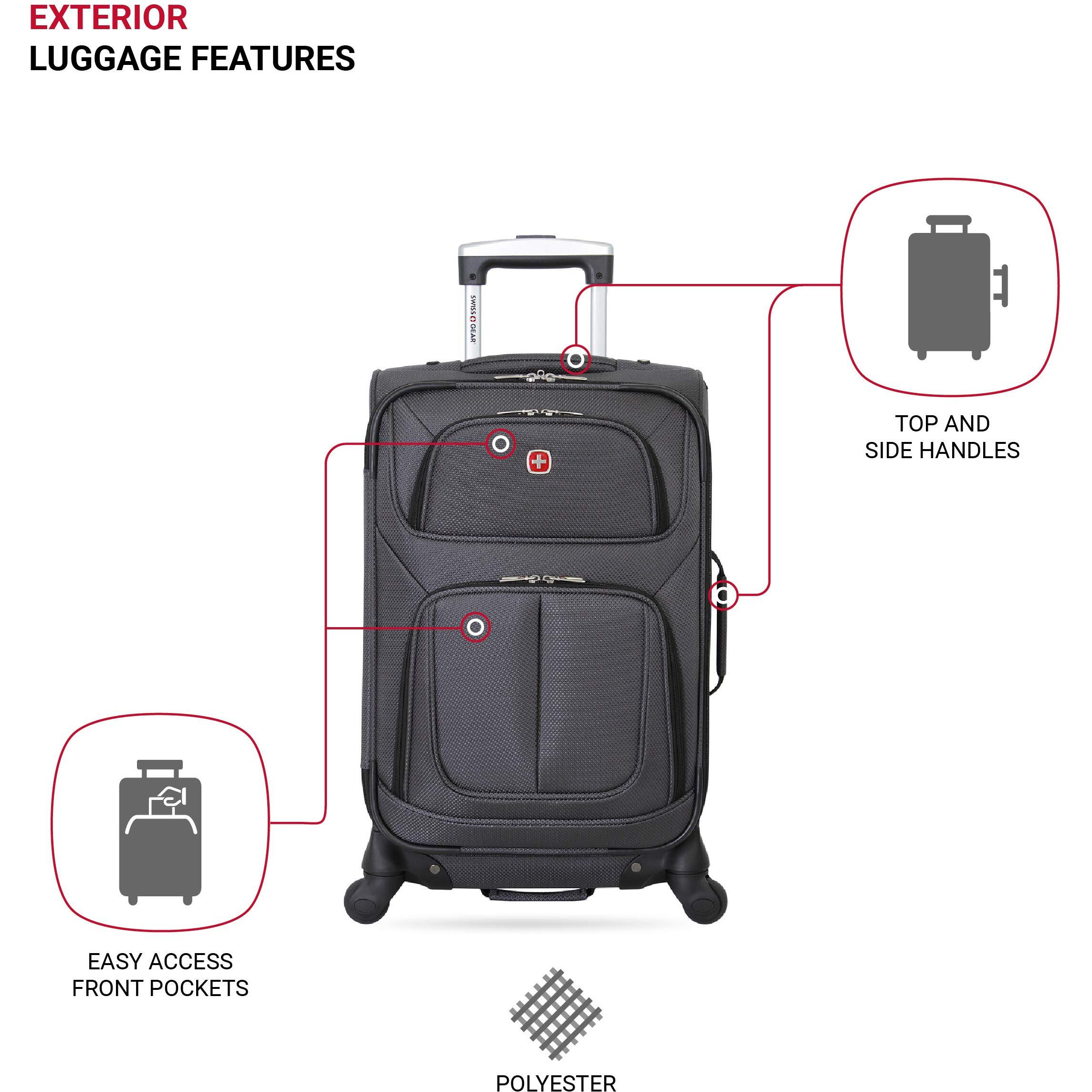 Swissgear Sion Softside Expandable Roller Luggage, Dark Grey, Carry-On 21-Inch