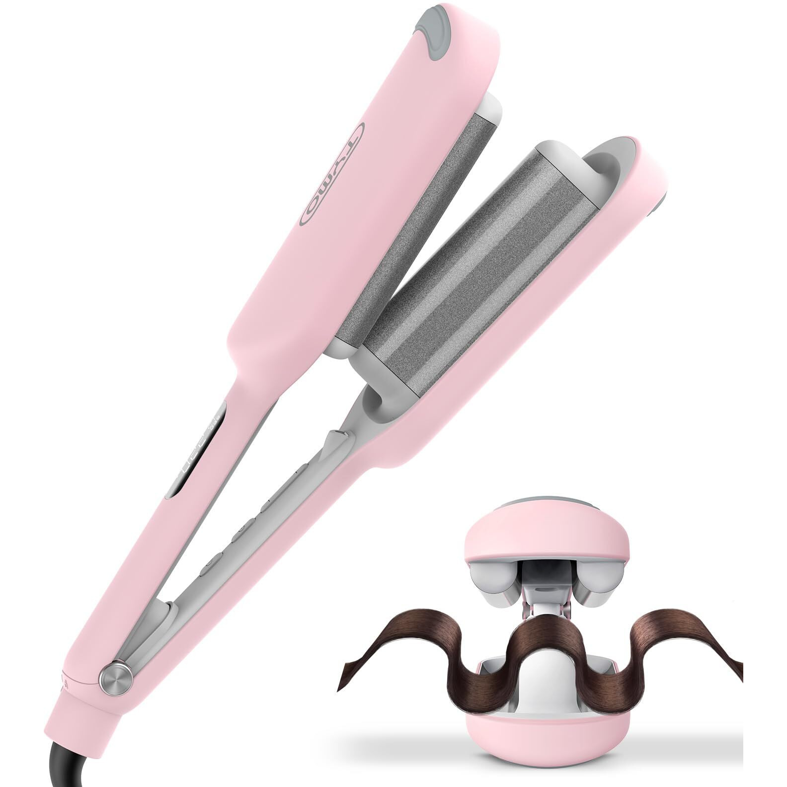 Hair Crimper Waver Hair Tool - Tymo Rovy Deep Waver Curling Iron, Ionic Beach Waves Curling Wand With Ceramic Tourmaline Barrel For Women, Anti-Scald, Quick & Easy, Fast Heating, 9 Temps, Dual Voltage